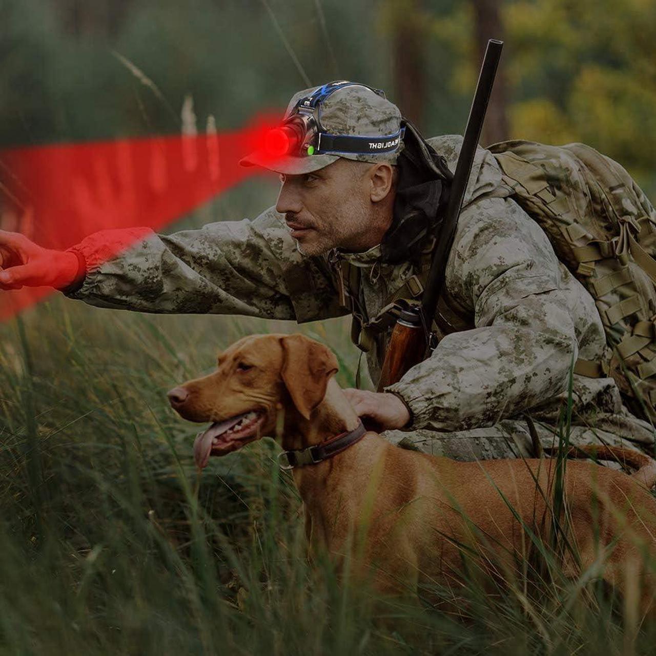 Alt view image 2 of 5 - WINDFIRE Red Light Hunting Headlamp High Lumen, Super Bright LED Zoomable Head Lamp Motion Sensor, Headlight Rechargeable, Perfect for Astronomy, Aviation, Night Observation