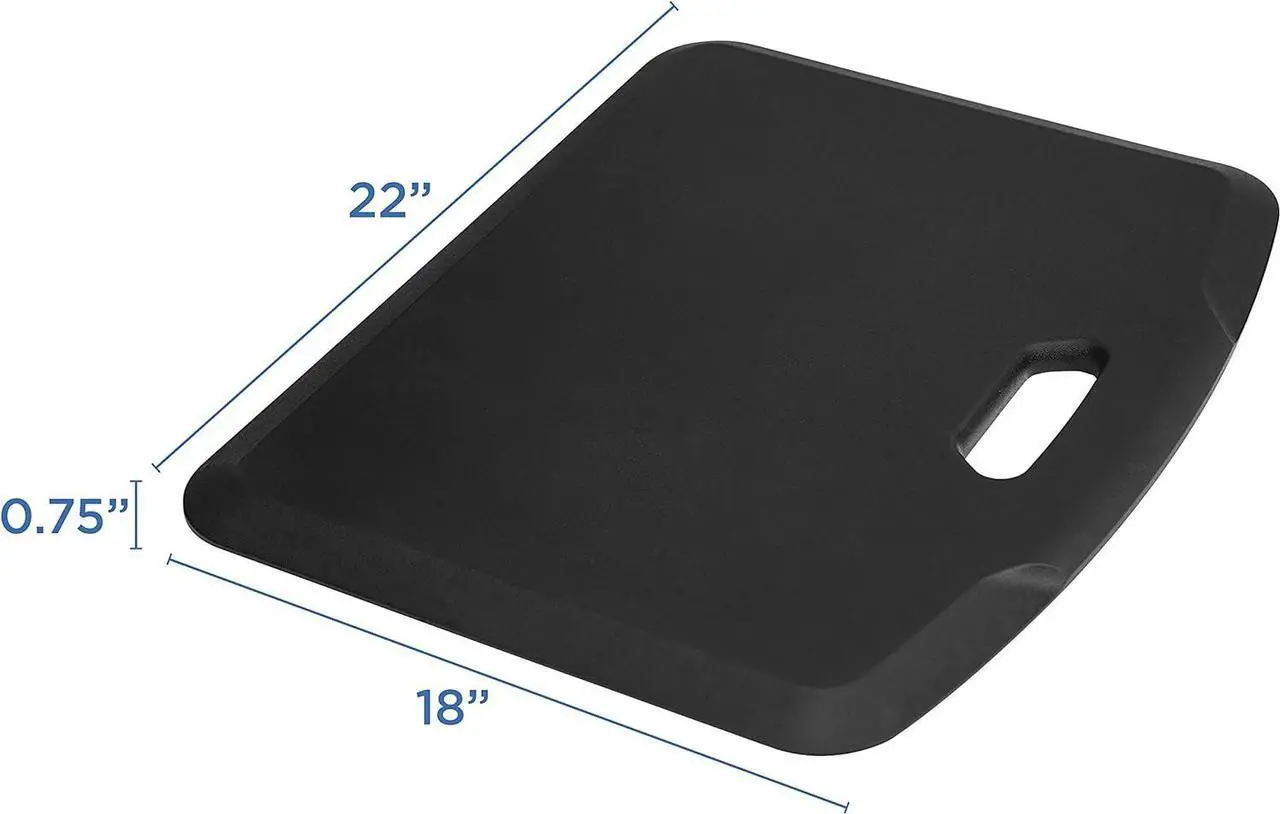 Alt view image 2 of 7 - Mount-It! Anti Fatigue Floor Mat | Standing Comfort Mat for Standing Desk, Home, Office, Kitchen, Garage | Anti-Slip Washable Surface| 18"x22" | Rubberized Gel Foam Black