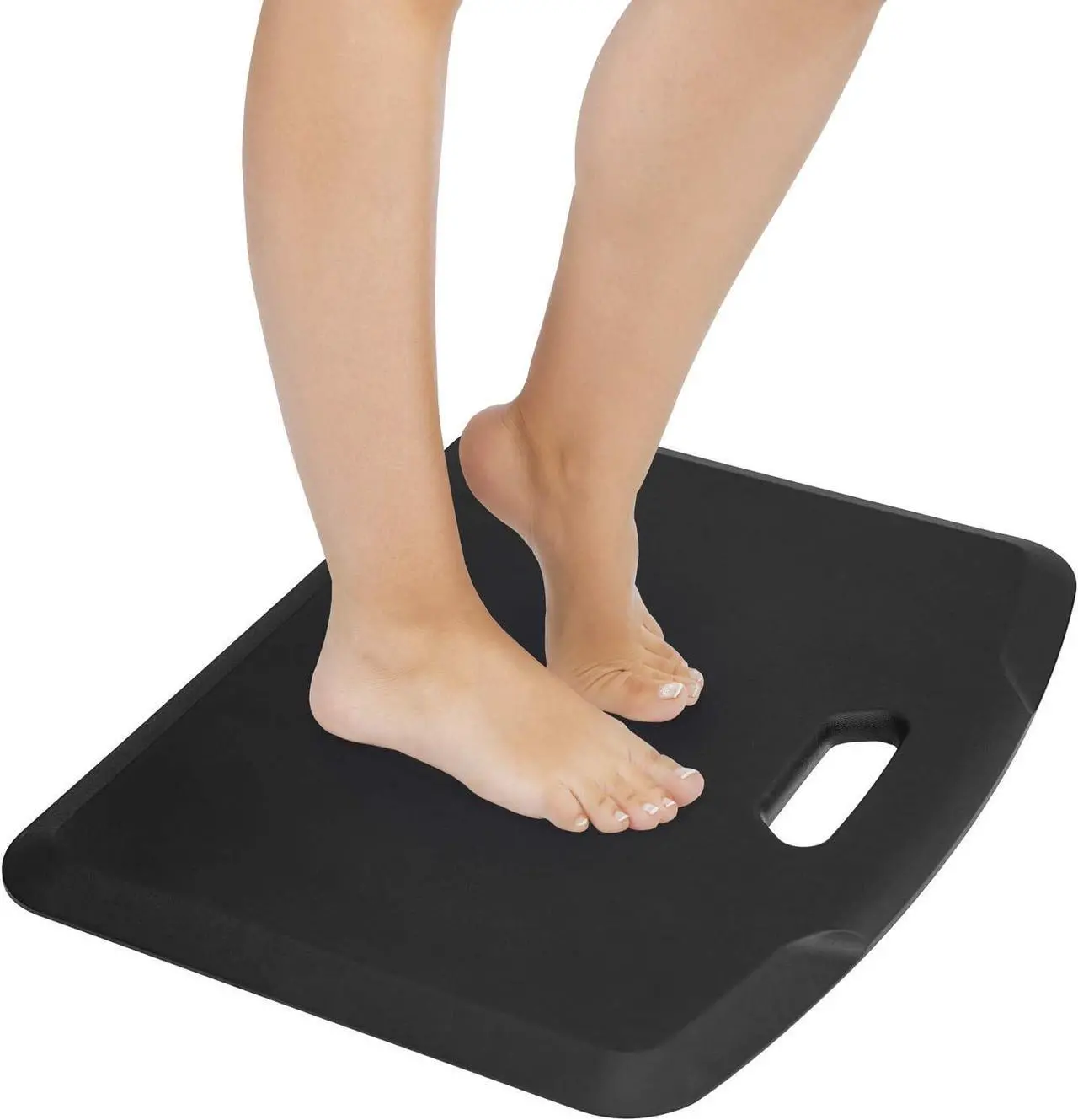Alt view image 3 of 7 - Mount-It! Anti Fatigue Floor Mat | Standing Comfort Mat for Standing Desk, Home, Office, Kitchen, Garage | Anti-Slip Washable Surface| 18"x22" | Rubberized Gel Foam Black