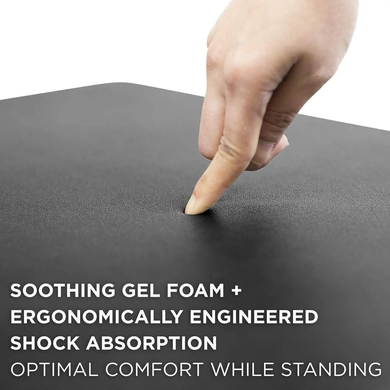Alt view image 5 of 7 - Mount-It! Anti Fatigue Floor Mat | Standing Comfort Mat for Standing Desk, Home, Office, Kitchen, Garage | Anti-Slip Washable Surface| 18"x22" | Rubberized Gel Foam Black