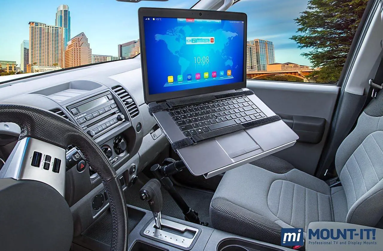 Alt view image 3 of 7 - Mount-It! Car Laptop Mount | No-Drill Laptop Vehicle Mount for Truck & Van Use at Front Passenger Seat | Adjustable Height Fits 12-15.4 Inch Screens, 9 Lbs Capacity, Full Motion and Lockable Joints
