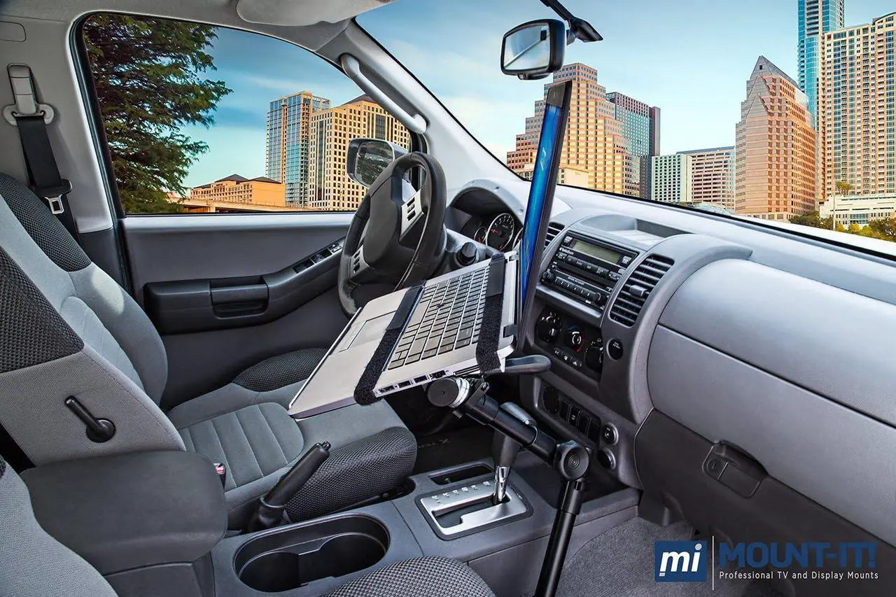 Alt view image 4 of 7 - Mount-It! Car Laptop Mount | No-Drill Laptop Vehicle Mount for Truck & Van Use at Front Passenger Seat | Adjustable Height Fits 12-15.4 Inch Screens, 9 Lbs Capacity, Full Motion and Lockable Joints