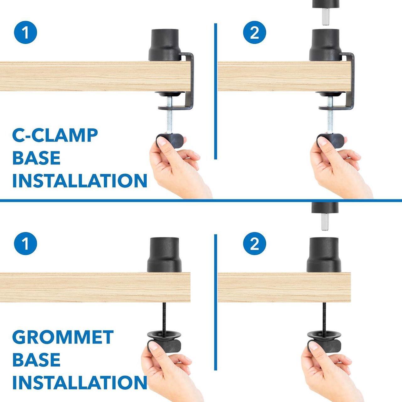 Alt view image 7 of 7 - MOUNT-IT! Adjustable Microphone Boom Arm [3/8 to 5/8 Screw Adapter] Suspension Scissor Mic Stand, Desk Mount For Blue Snowball, Yeti, & Other Studio and Gaming Microphones (With Cable Management)