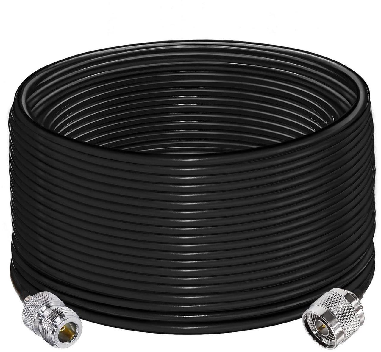 Main image of TUOLNK N Type Cable RG58 65.6ft(20M) N Male to N Female Connector Extension Cable Low Loss N Cable Male to Female Black Jumper Cable for WiFi Router 3G 4G LTE Antenna