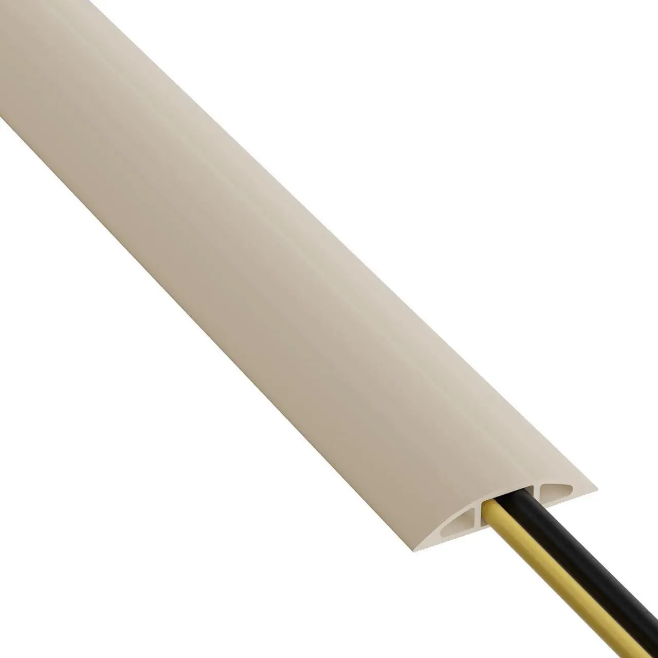 Main image of D-Line 6ft Floor Cord Cover, Cable Protector, Hide Extension Cords, Protect Cords, Prevent Cable Trips, Heavy Duty Cord Hider - Cable Cavity = 0.63" (W) x 0.31" (H) - Beige