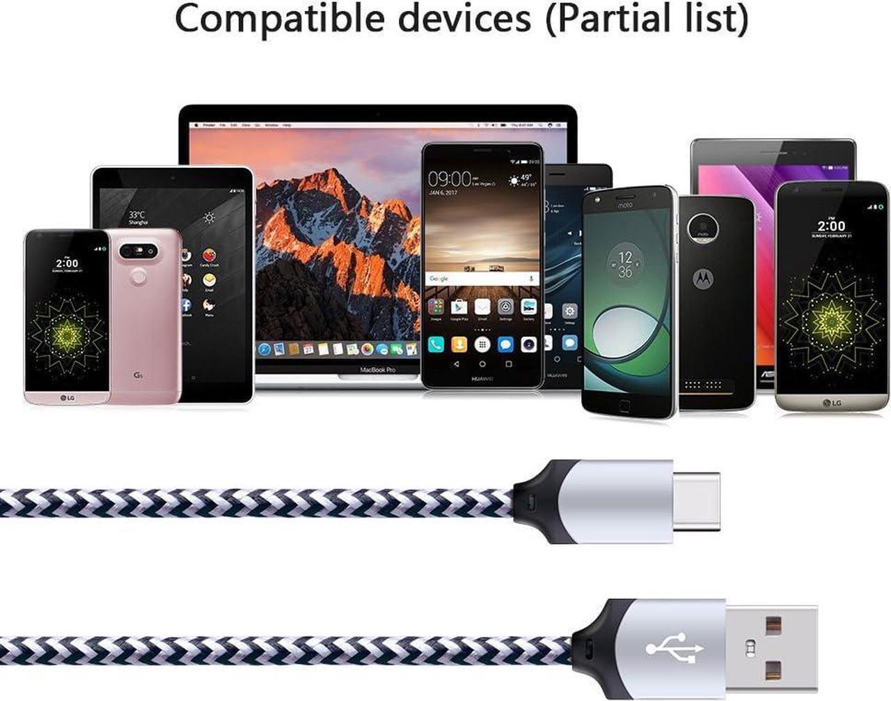 Alt view image 6 of 7 - 5Pack 6ft Fast USB Type C Cable Phone Charger Cord for Samsung Galaxy S25 S25+ Plus Ultra S24 S23 S22 S21 S20 FE Ultra S10 S10+ S9 S8 Plus Note 20 Ultra 10 9 8 A51 A71 A53 A14 5G
