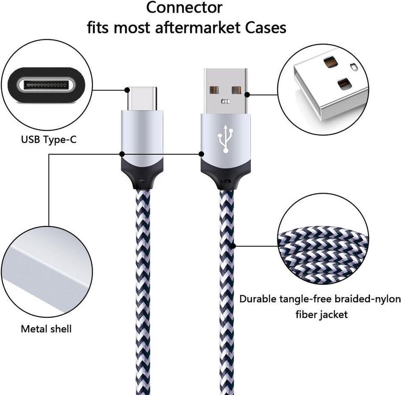 Alt view image 5 of 7 - 5Pack 6ft Fast USB Type C Cable Phone Charger Cord for Samsung Galaxy S25 S25+ Plus Ultra S24 S23 S22 S21 S20 FE Ultra S10 S10+ S9 S8 Plus Note 20 Ultra 10 9 8 A51 A71 A53 A14 5G