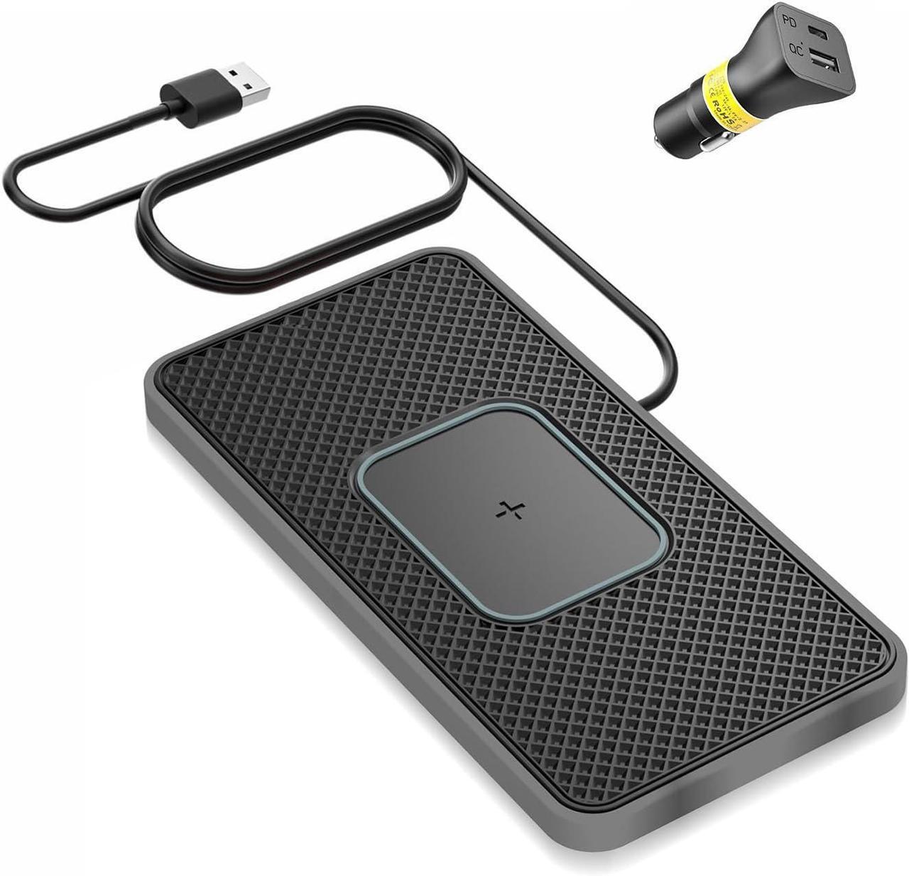 Main image of Wireless Charger Car Charging pad,SANMIDO Fast Wireless Phone Charger Cell Phone Non Slip Cordless Charging mat Compatible with iPhone 11/12/12/14/15 Galaxy S21/S22/S23/24 NOTE10 (C1P)