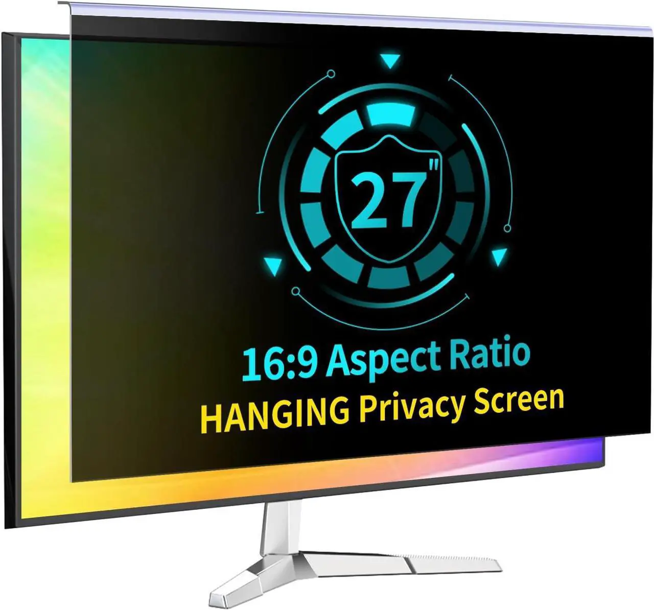 Main image of 27 Inch Computer Privacy Screen for 16:9 Computer Monitor, Anti-Blue Light Monitor Privacy Screen Filter, Anti-UV Computer Screen Privacy Shield, Hanging Type