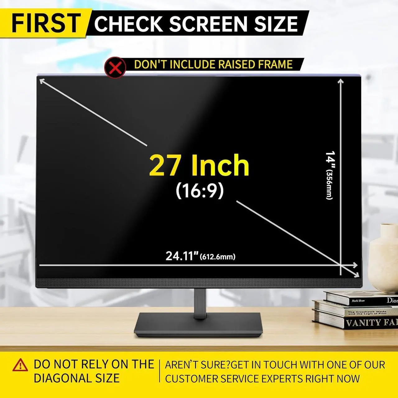 Alt view image 6 of 7 - 27 Inch Computer Privacy Screen for 16:9 Computer Monitor, Anti-Blue Light Monitor Privacy Screen Filter, Anti-UV Computer Screen Privacy Shield, Hanging Type