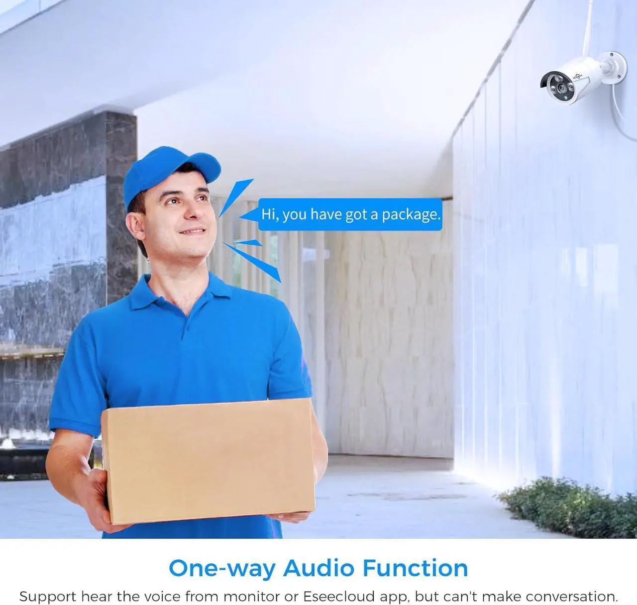 Alt view image 4 of 7 - [Wireless Pro, 100ft Range] Hiseeu Wireless Security Camera System, Expandable 16CH 4K NVR, 4Pcs 3MP Night Vision WiFi Cameras Home Surveillance Outdoor, Motion Detection, 1TB HDD, One-Way Audio