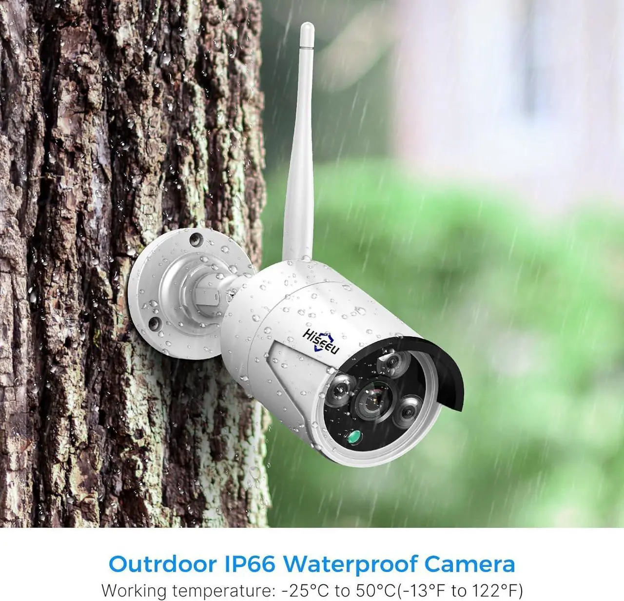 Alt view image 7 of 7 - [Wireless Pro, 100ft Range] Hiseeu Wireless Security Camera System, Expandable 16CH 4K NVR, 4Pcs 3MP Night Vision WiFi Cameras Home Surveillance Outdoor, Motion Detection, 1TB HDD, One-Way Audio