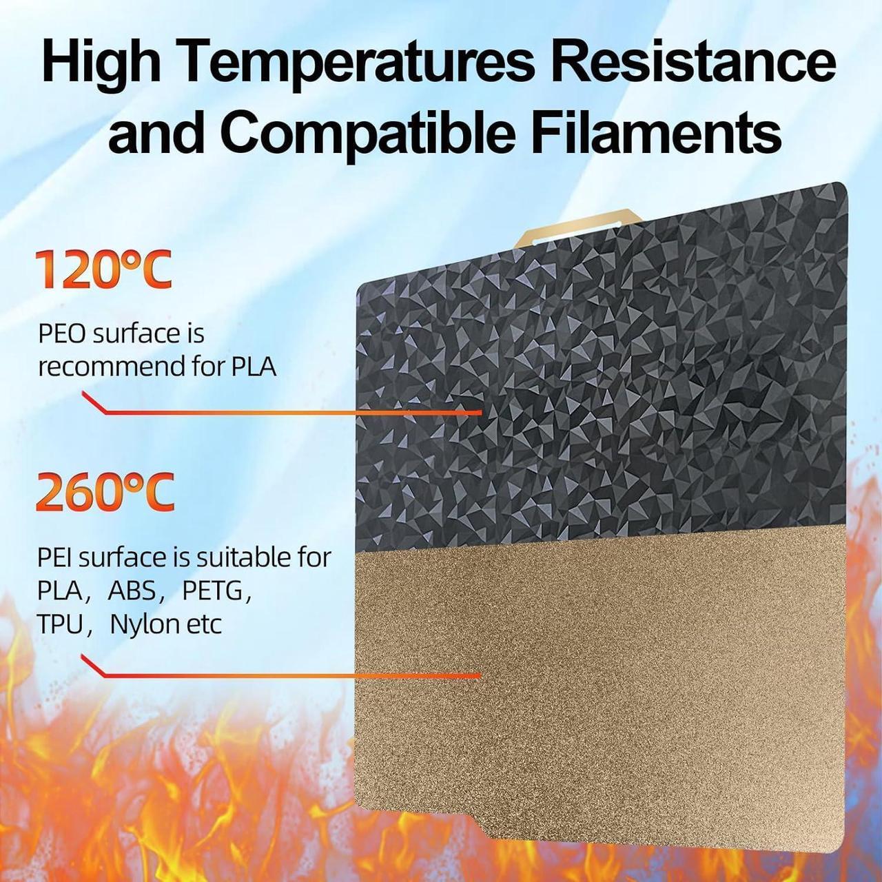 Alt view image 6 of 7 - IdeaFormer Smooth Diamond PEO+Textured PEI Plate for Bambu Lab X1 X1C P1P P1S A1, Double Sided Textured PEO PEI Build Plate for Bambu Lab Series 3D Printers