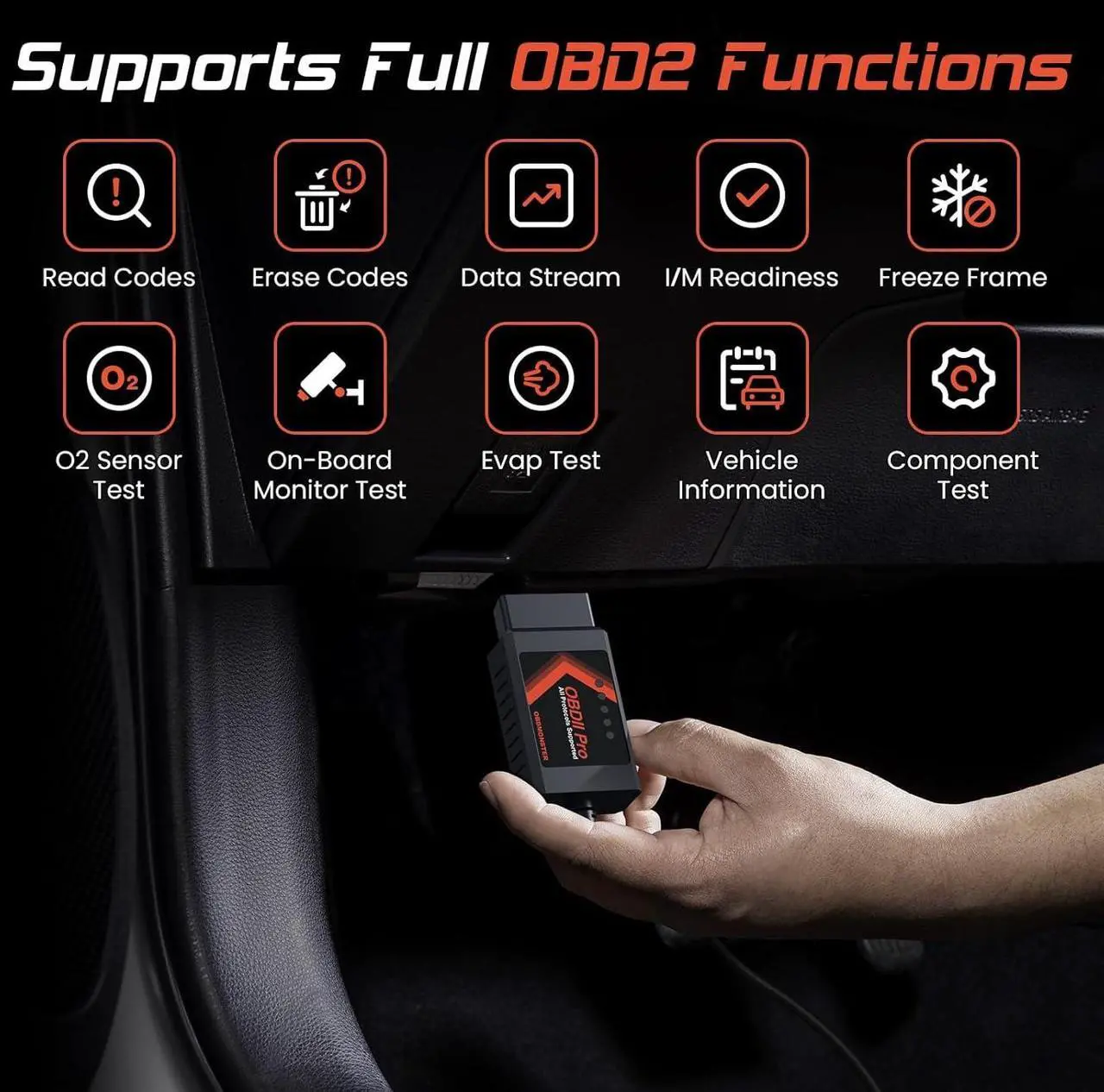 Alt view image 3 of 6 - ELM327 OBD2 Adapter Compatible with F150 F250 and More, for MS/HS CAN Automatically Switch, OBDII Diagnostic Scanner via USB for Windows only