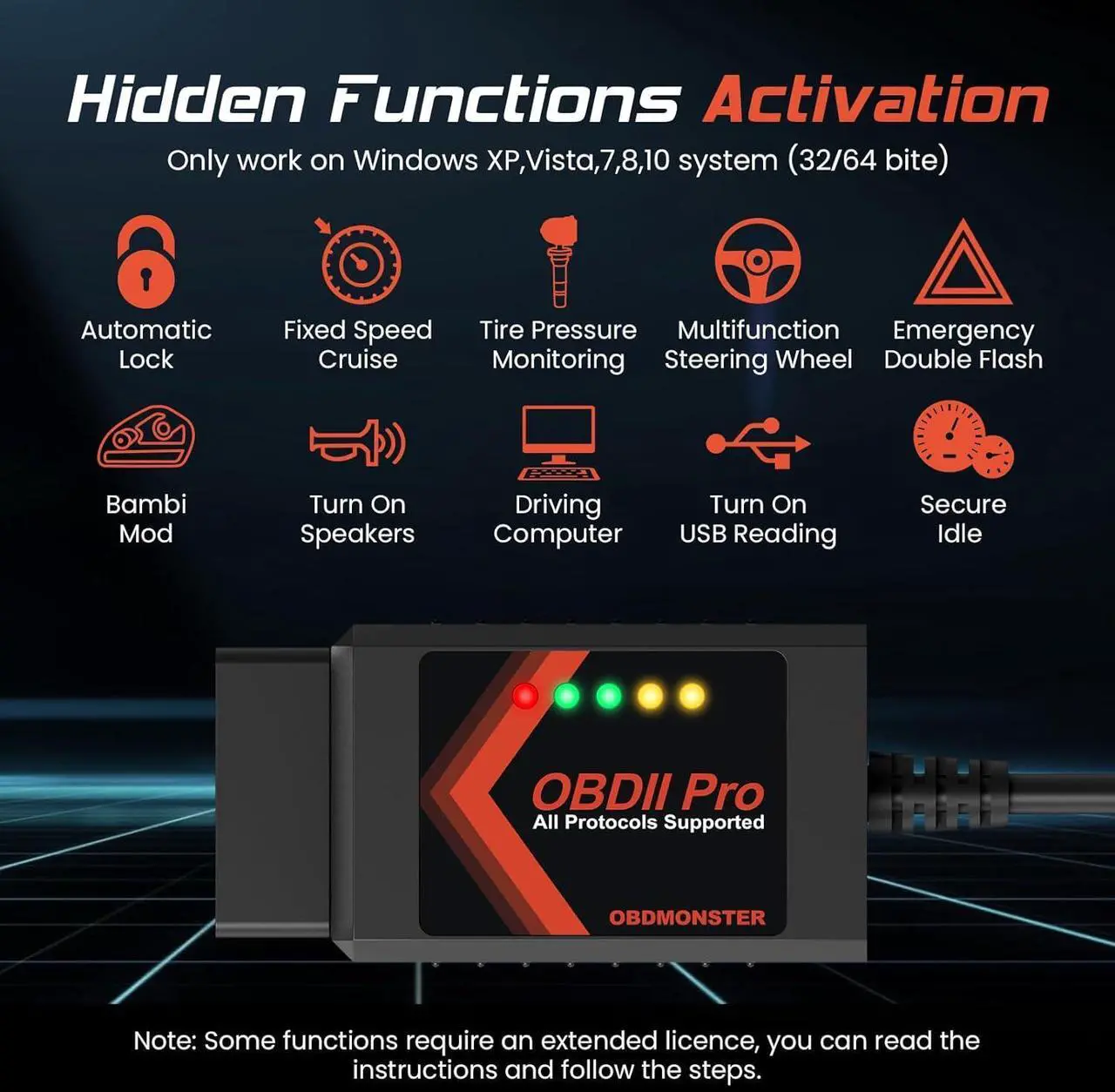 Alt view image 4 of 6 - ELM327 OBD2 Adapter Compatible with F150 F250 and More, for MS/HS CAN Automatically Switch, OBDII Diagnostic Scanner via USB for Windows only