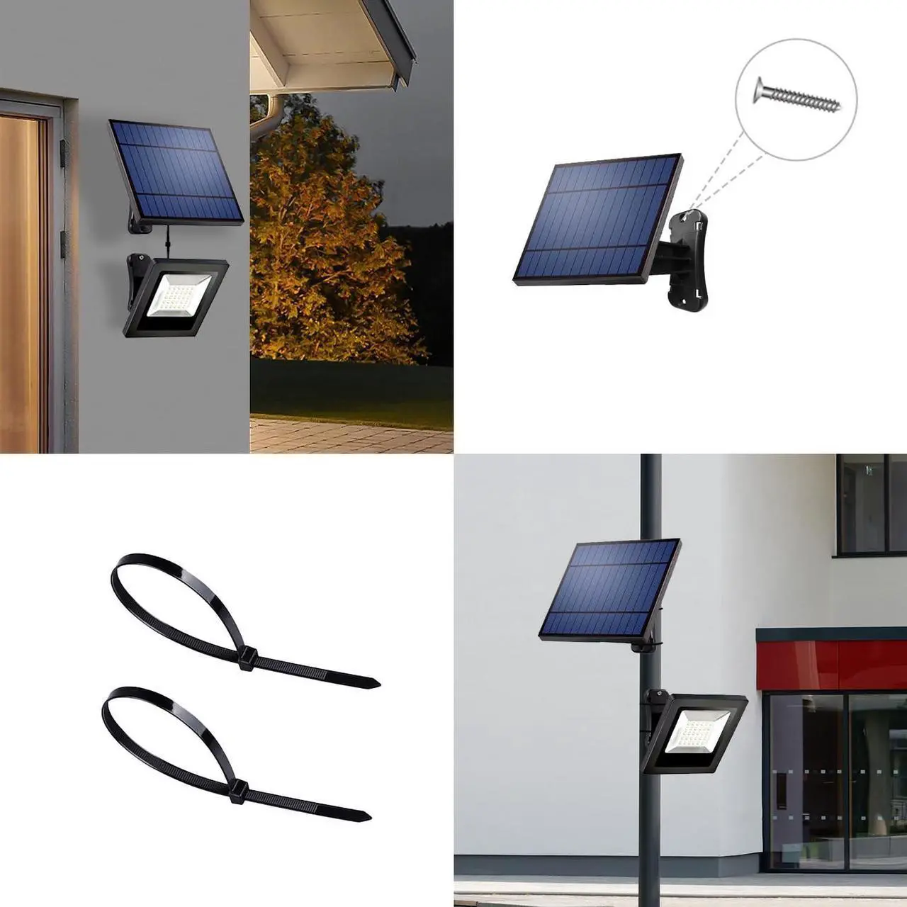 Alt view image 5 of 7 - Solar Spot Lights Outdoor Waterproof with 16FT Extension Cable Dusk to Dawn LED Solar Spotlight 3000K Flood Light for Outside Wall, Garage, Yard, Patio, Landscape Lighting(Warm White)