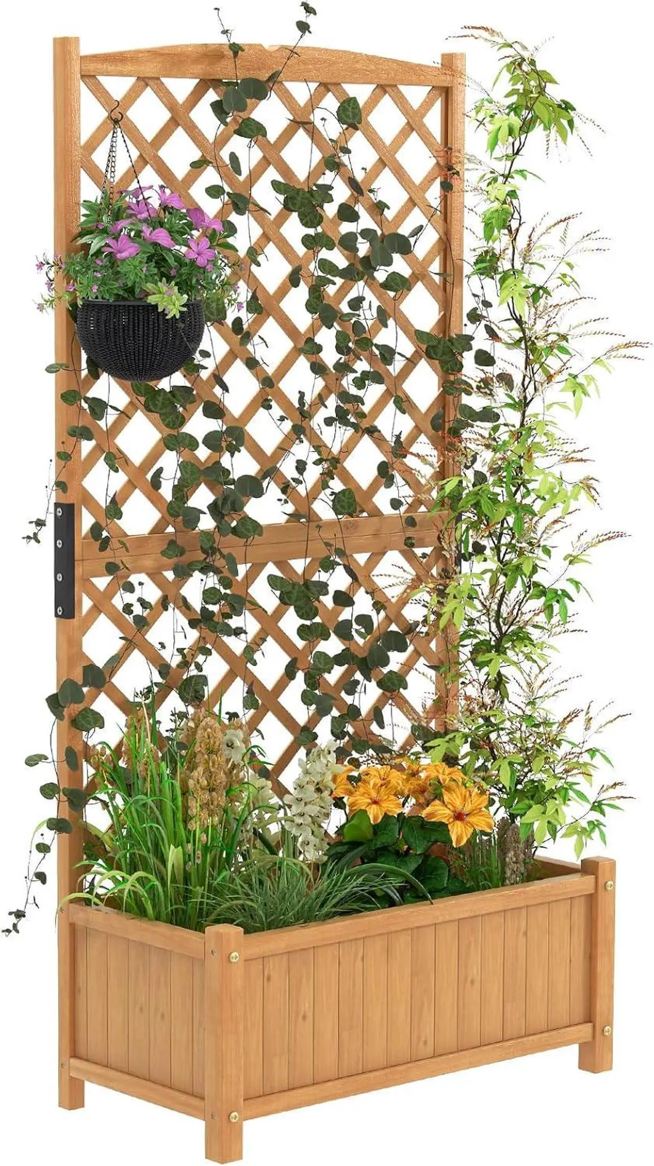 S AFSTAR Raised Garden Bed with Trellis