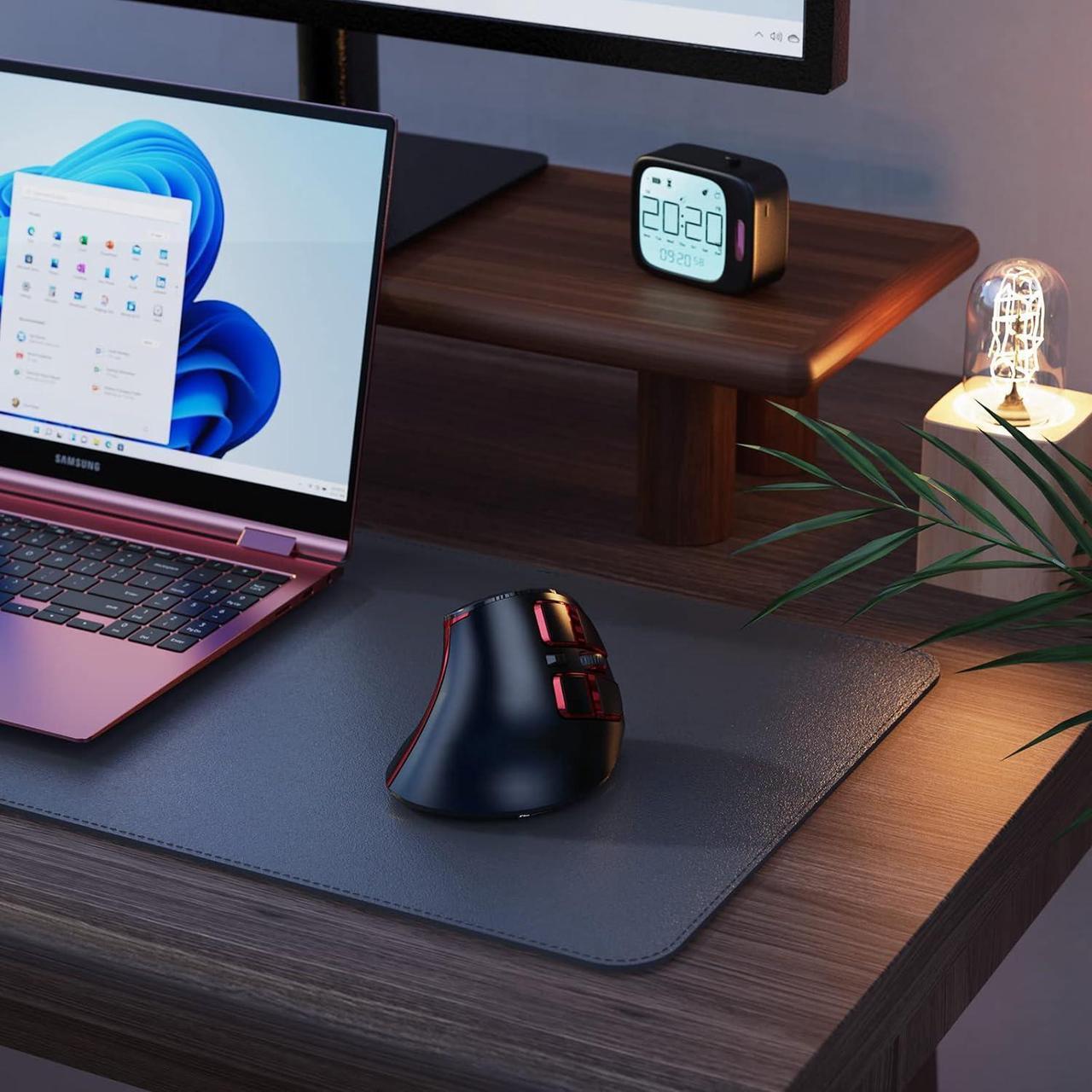 Alt view image 6 of 6 - seenda Ergonomic Mouse, Wireless Vertical Mouse - Rechargeable Optical Mice for Multi-Purpose (Bluetooth 5.0 + Bluetooth 3.0 + USB Connection) Compatible Apple Mac and Windows Computers - Red