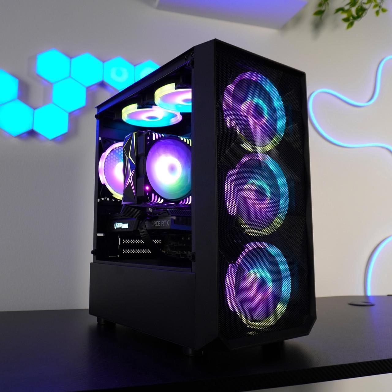 Alt view image 5 of 6 - HyperRage Gaming PC - AMD Ryzen 5 5600X (3.7GHz), NVIDIA GeForce RTX 4060, DDR4-3200 RGB 16GB, 1TB NVMe M.2 SSD, Windows 11, WiFi, Xtreme VR