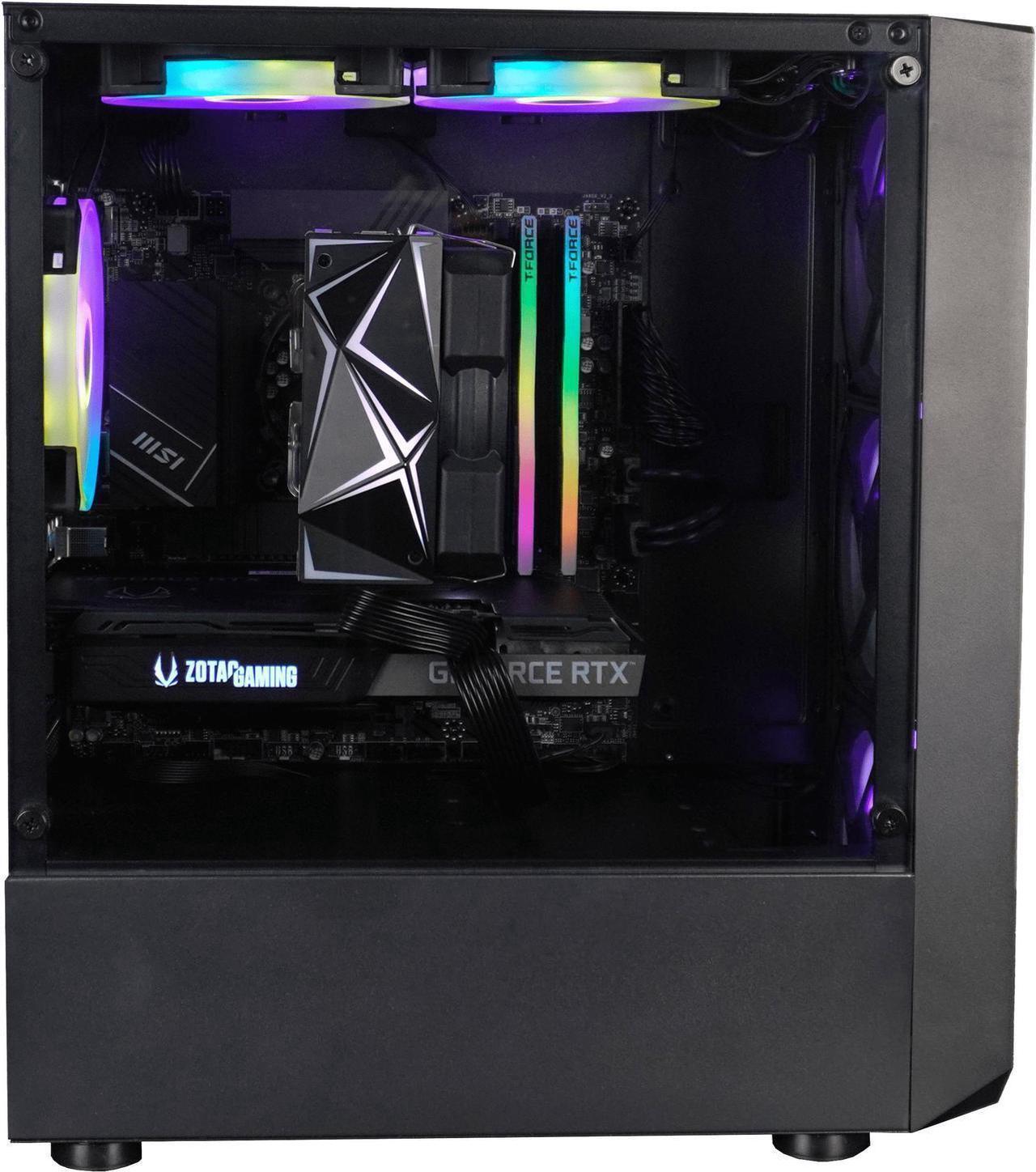 Alt view image 3 of 6 - HyperRage Gaming PC - AMD Ryzen 5 5600X (3.7GHz), NVIDIA GeForce RTX 4060, DDR4-3200 RGB 16GB, 1TB NVMe M.2 SSD, Windows 11, WiFi, Xtreme VR