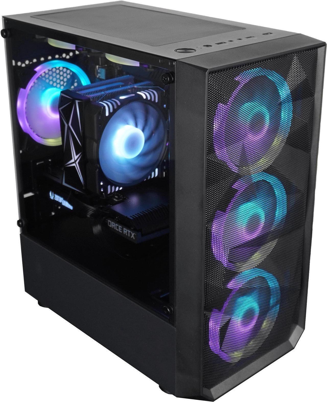 Alt view image 4 of 6 - HyperRage Gaming PC - AMD Ryzen 5 5600X (3.7GHz), NVIDIA GeForce RTX 4060, DDR4-3200 RGB 16GB, 1TB NVMe M.2 SSD, Windows 11, WiFi, Xtreme VR