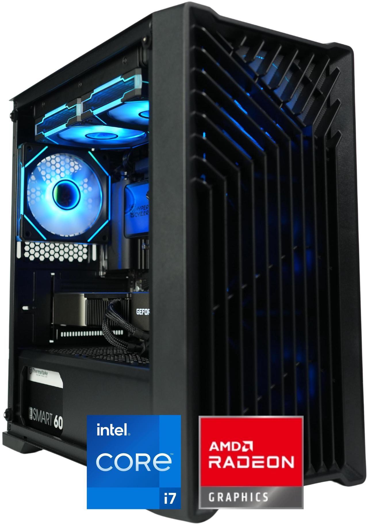 Main image of Hyper Cyber Rage X Liquid Cool Gaming Desktop - Intel Core i7 14700K, AMD Radeon RX 7700 XT, DDR5-6400 RGB 64GB, 1TB NVMe M.2 SSD, Windows 11, WiFi, Xtreme VR