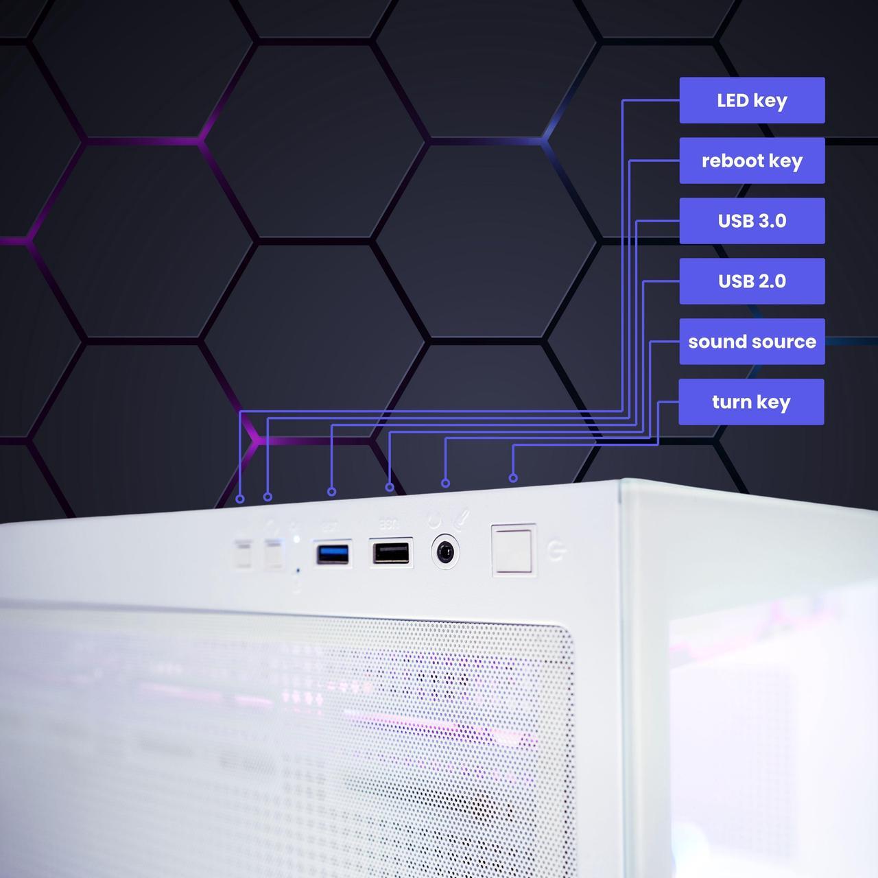 Alt view image 5 of 6 - Hyper Cyber Rage Y Liquid Cool Gaming Desktop - AMD Ryzen 7 7800X3D, Nvidia Geforce RTX 4070 Super, 32GB DDR5, 2TB SSD, Windows 11, WiFi, Xtreme VR