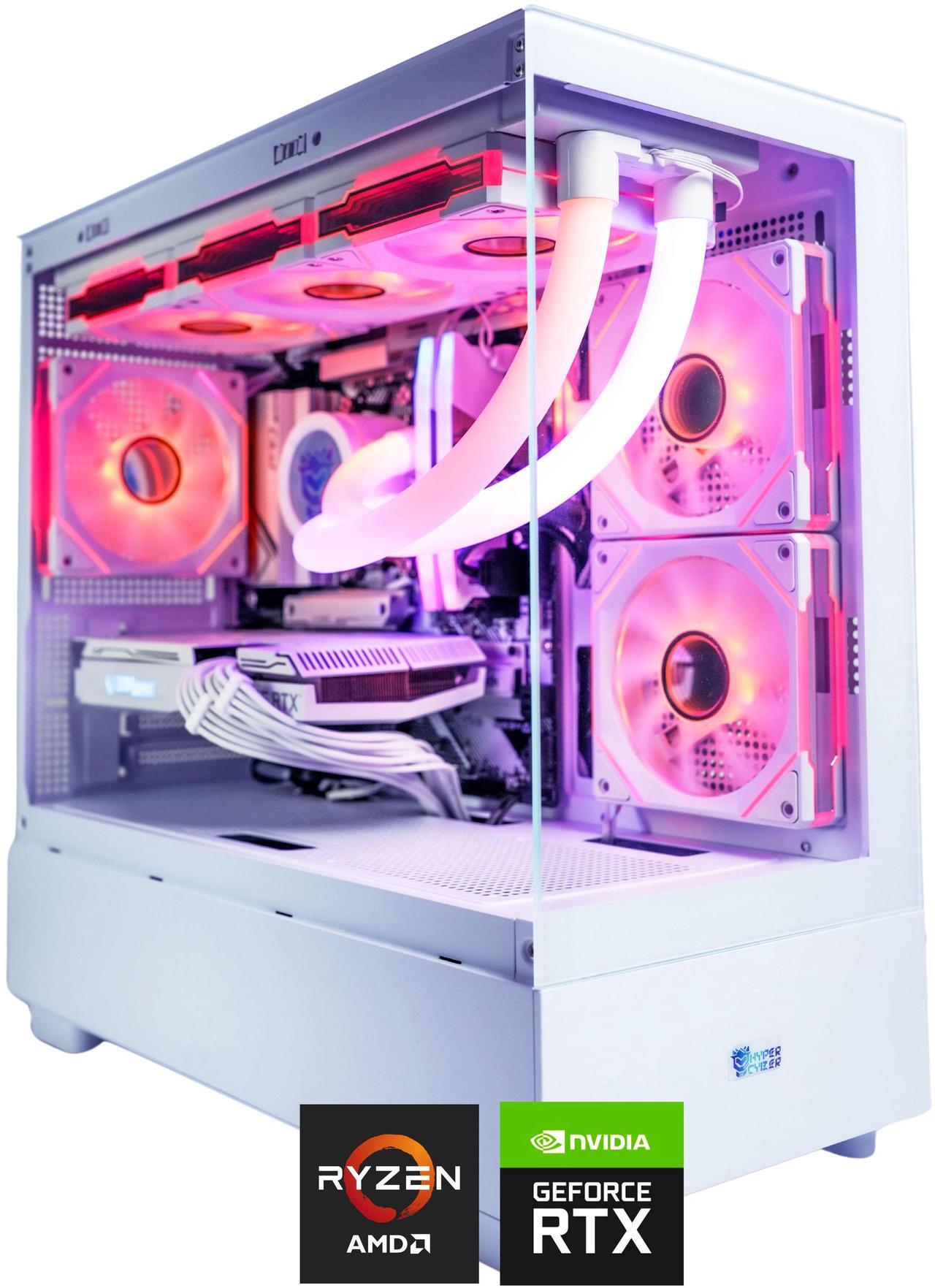Main image of Hyper Cyber Rage Y Liquid Cool Gaming Desktop - AMD Ryzen 7 7800X3D, Nvidia Geforce RTX 4070 Super, 32GB DDR5, 2TB SSD, Windows 11, WiFi, Xtreme VR