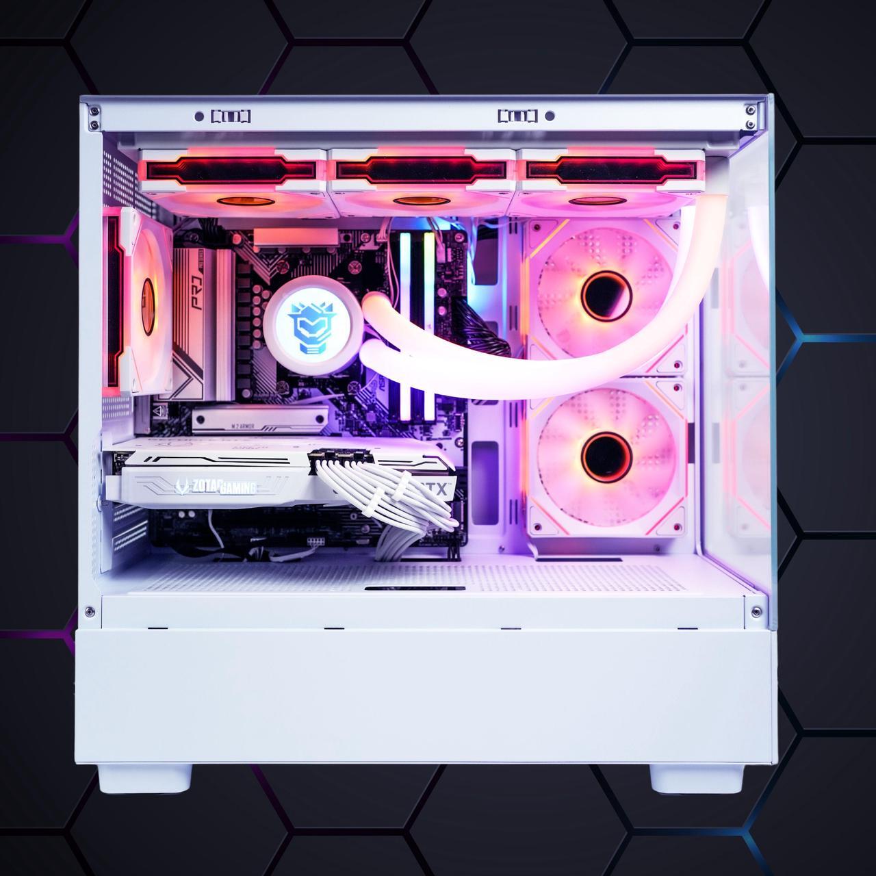 Alt view image 3 of 6 - Hyper Cyber Rage Y Liquid Cool Gaming Desktop - AMD Ryzen 7 7800X3D, Nvidia Geforce RTX 4070 Super, 32GB DDR5, 2TB SSD, Windows 11, WiFi, Xtreme VR