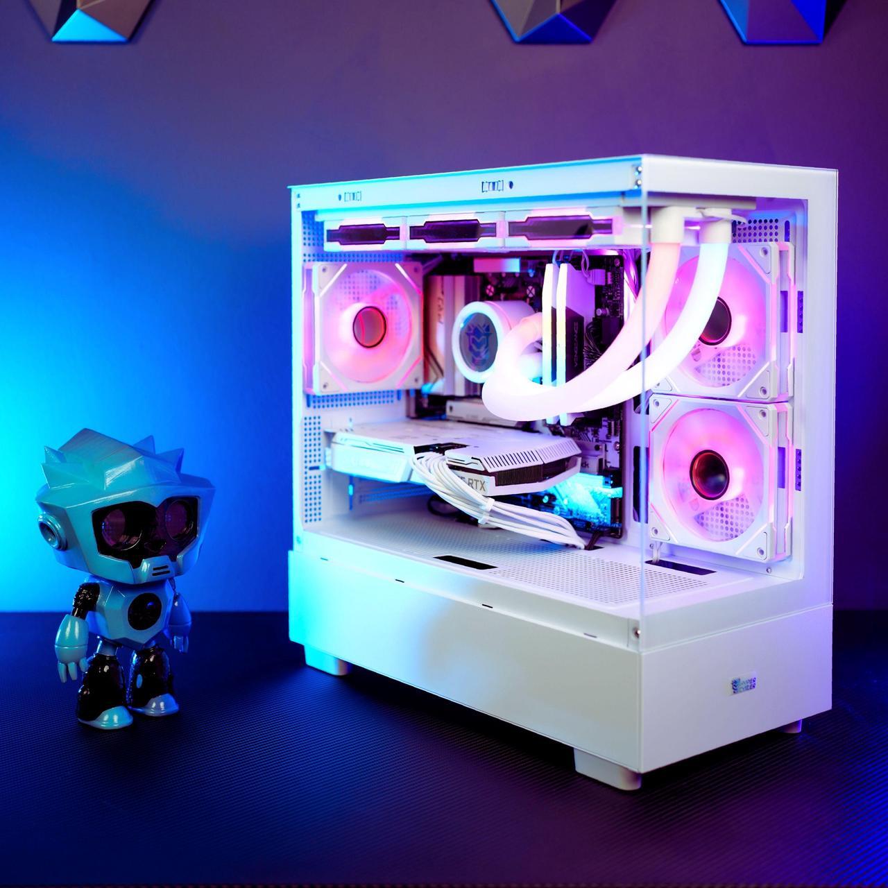Alt view image 6 of 6 - Hyper Cyber Rage Y Liquid Cool Gaming Desktop - AMD Ryzen 7 7800X3D, Nvidia Geforce RTX 4070 Super, 32GB DDR5, 2TB SSD, Windows 11, WiFi, Xtreme VR