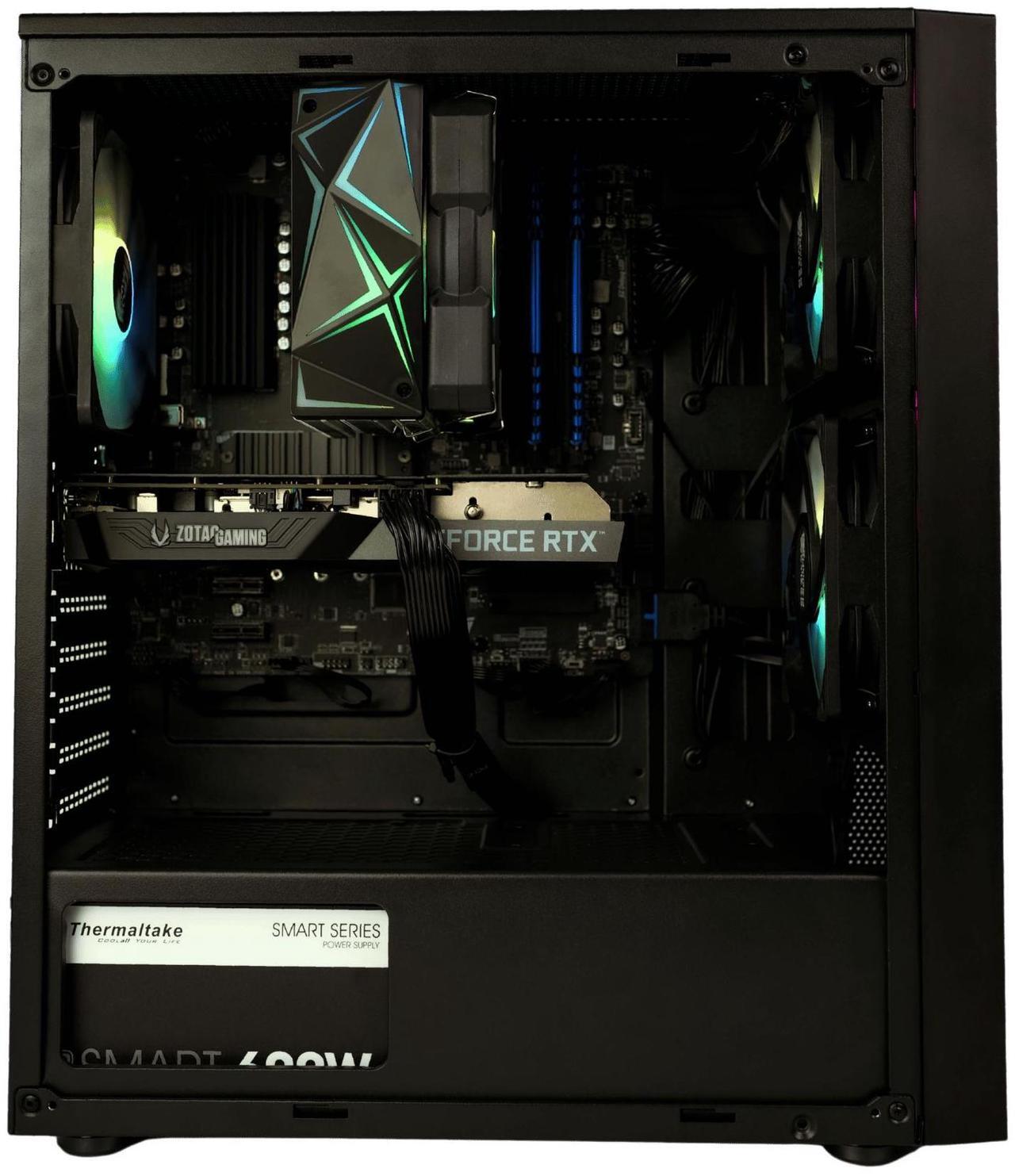 Alt view image 2 of 6 - HYPER CYBER Storm X Gaming PC Desktop Computer  AMD Ryzen 5 5500, GeForce RTX 4070 SUPER 12GB GDDR6, 16GB DDR4 RAM, 1TB NVMe SSD, Windows 11 Home, VR Ready, RGB Lighting, WiFi, Ready to Use