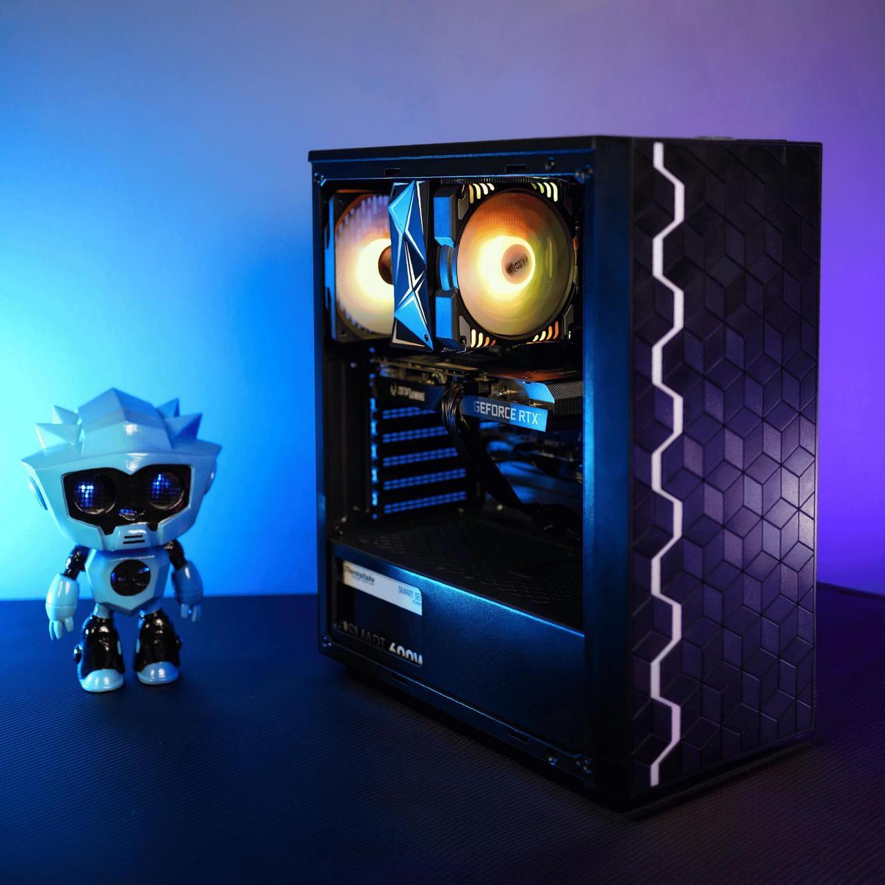 Alt view image 5 of 6 - HYPER CYBER Storm X Gaming PC Desktop Computer  AMD Ryzen 5 5500, GeForce RTX 4070 SUPER 12GB GDDR6, 16GB DDR4 RAM, 1TB NVMe SSD, Windows 11 Home, VR Ready, RGB Lighting, WiFi, Ready to Use