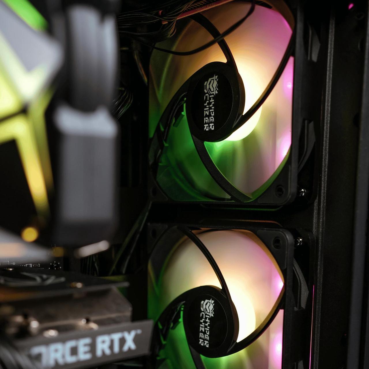 Alt view image 6 of 6 - HYPER CYBER Storm X Gaming PC Desktop Computer  AMD Ryzen 5 5500, GeForce RTX 4070 SUPER 12GB GDDR6, 16GB DDR4 RAM, 1TB NVMe SSD, Windows 11 Home, VR Ready, RGB Lighting, WiFi, Ready to Use