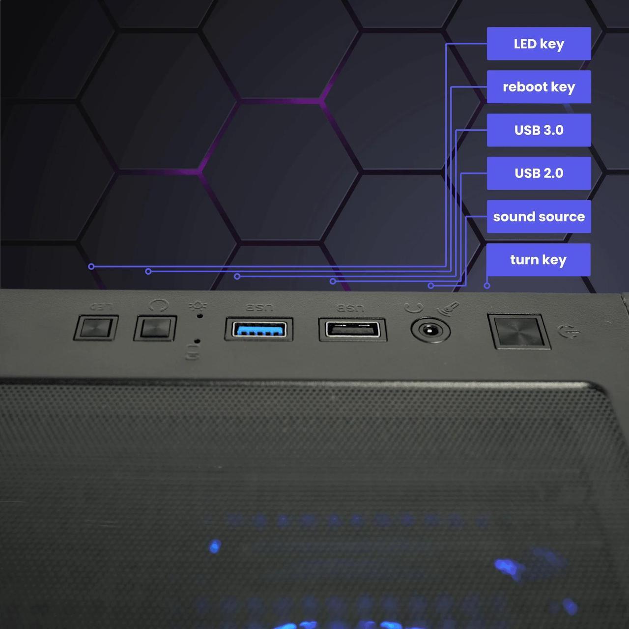 Alt view image 5 of 6 - Hyper Cyber Y-5 Business Desktop Workstation - Intel Core i7 14700K Nvidia RTX A5000 24GB GDDR6 - 64GB DDR5 16x2 RGB 6400 - 2TB M.2 NVMe SSD - Windows 11 Pro