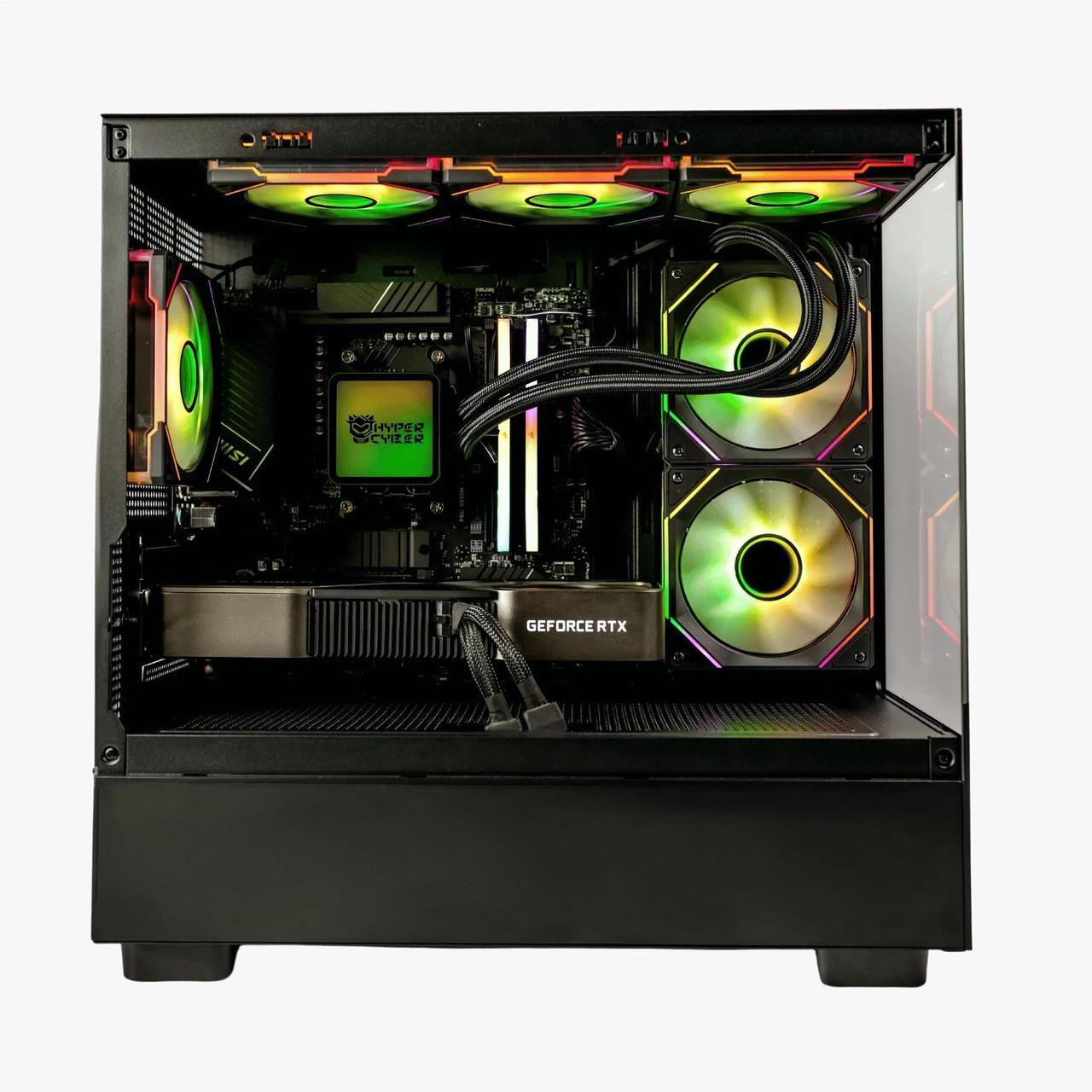 Alt view image 3 of 6 - Hyper Cyber Y-5 Business Desktop Workstation - Intel Core i7 14700K Nvidia RTX A5000 24GB GDDR6 - 64GB DDR5 16x2 RGB 6400 - 2TB M.2 NVMe SSD - Windows 11 Pro