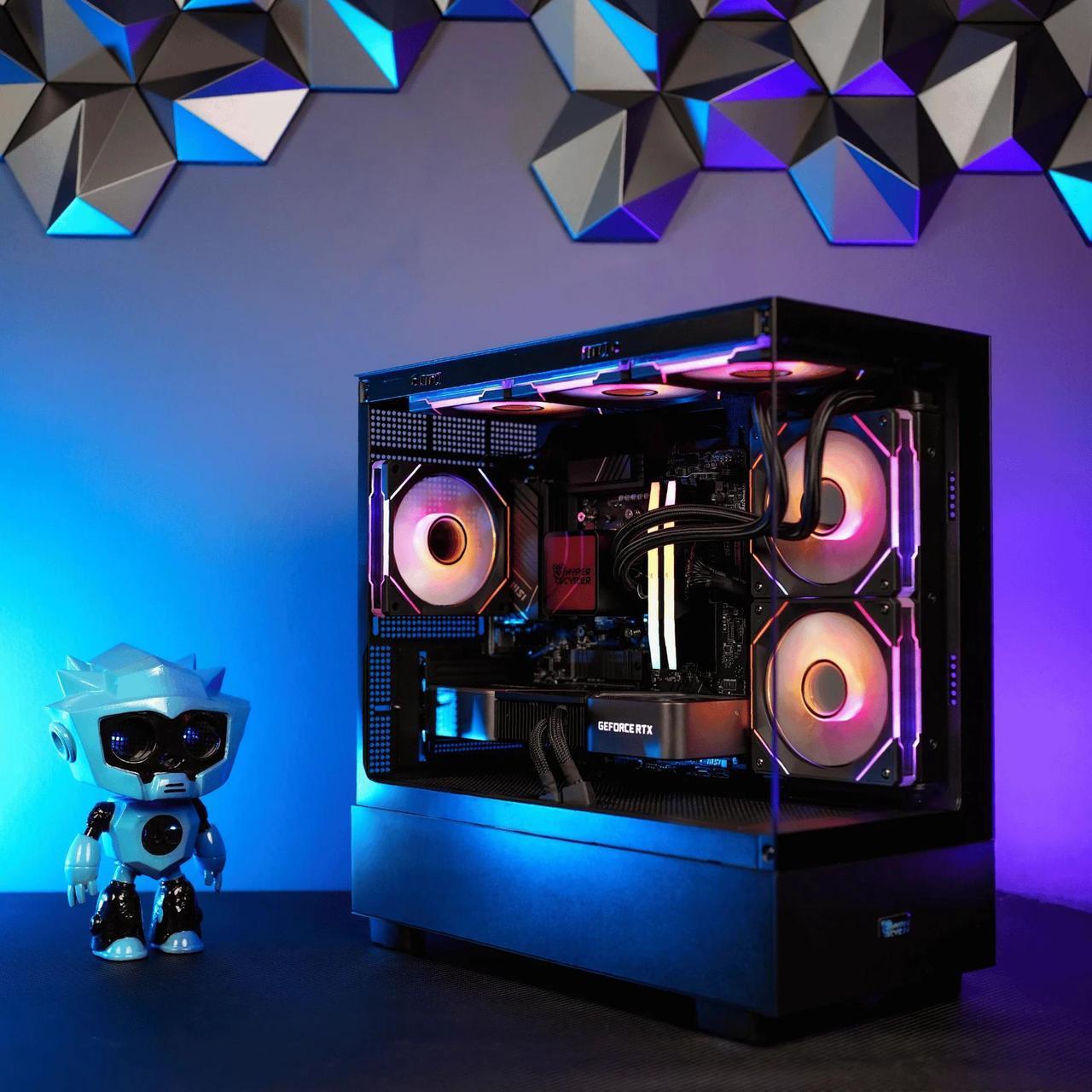 Alt view image 6 of 6 - Hyper Cyber Y-5 Business Desktop Workstation - Intel Core i7 14700K Nvidia RTX A5000 24GB GDDR6 - 64GB DDR5 16x2 RGB 6400 - 2TB M.2 NVMe SSD - Windows 11 Pro