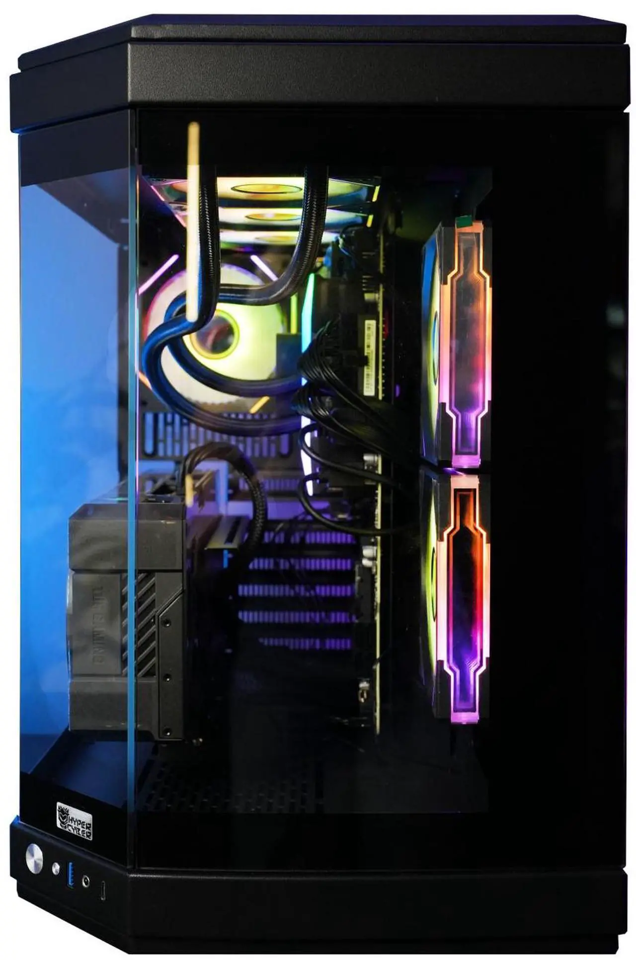 Alt view image 3 of 5 - HYPER CYBER Ultra X BLACK Gaming PC Desktop Computer AMD Ryzen 7 7800X3D, Nvidia GeForce RTX 5090, 64GB DDR5, 2TB SSD, Windows 11 Home, VR Ready, RGB Lighting, WiFi, Ready to Use