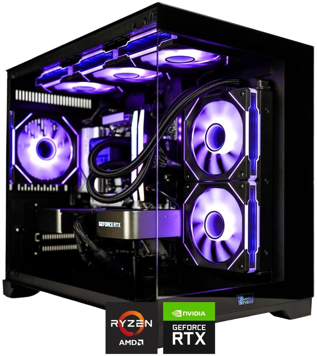 Main image of HYPER CYBER Rage Q Gaming PC Desktop Computer AMD Ryzen 5 9600X, NVIDIA GeForce RTX 4070 Ti SUPER, 16GB DDR5, 2TB SSD, Windows 11 Home, VR Ready, RGB Lighting, WiFi, Ready to Use