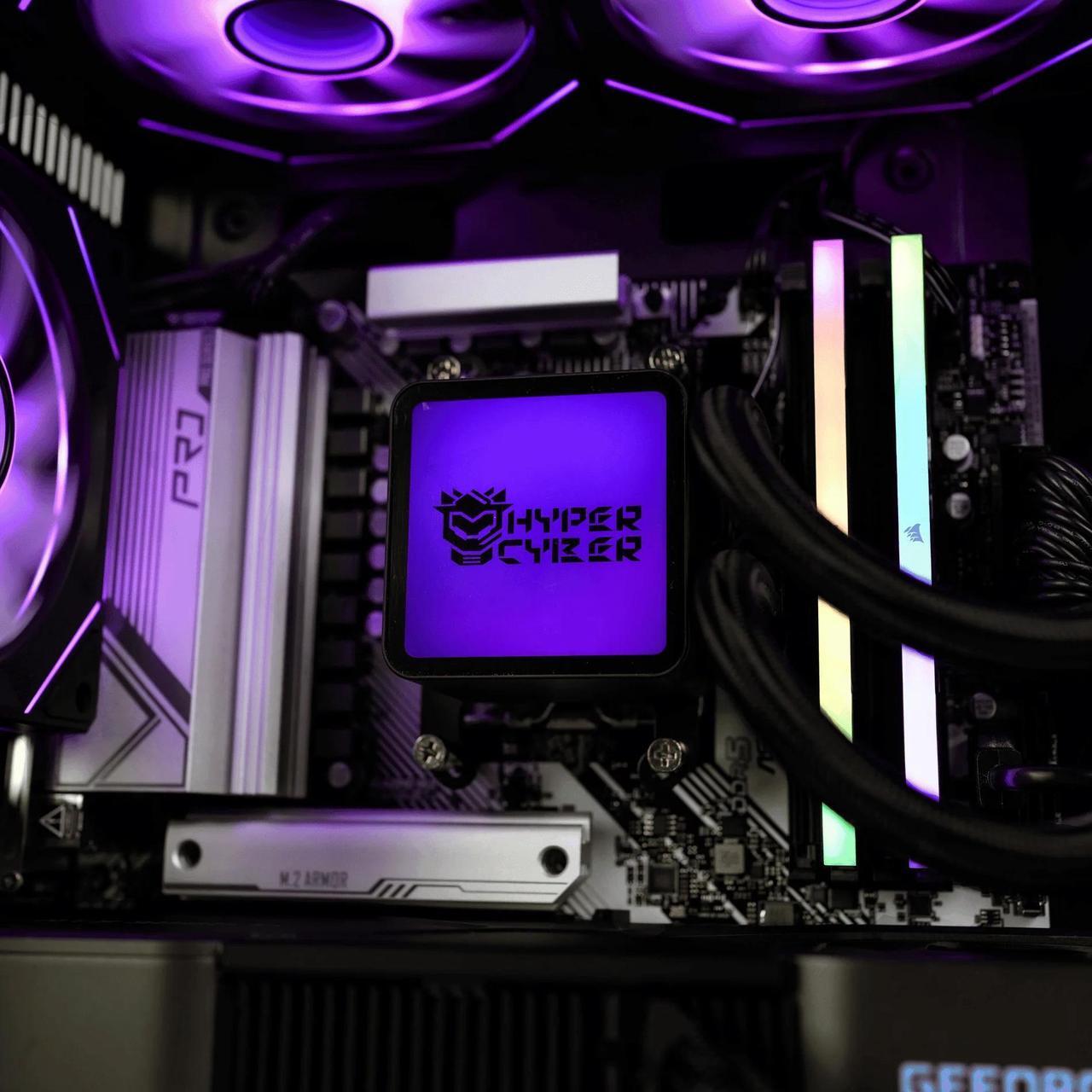 Alt view image 4 of 6 - HYPER CYBER Rage Q Gaming PC Desktop Computer AMD Ryzen 5 9600X, NVIDIA GeForce RTX 4070 Ti SUPER, 16GB DDR5, 2TB SSD, Windows 11 Home, VR Ready, RGB Lighting, WiFi, Ready to Use