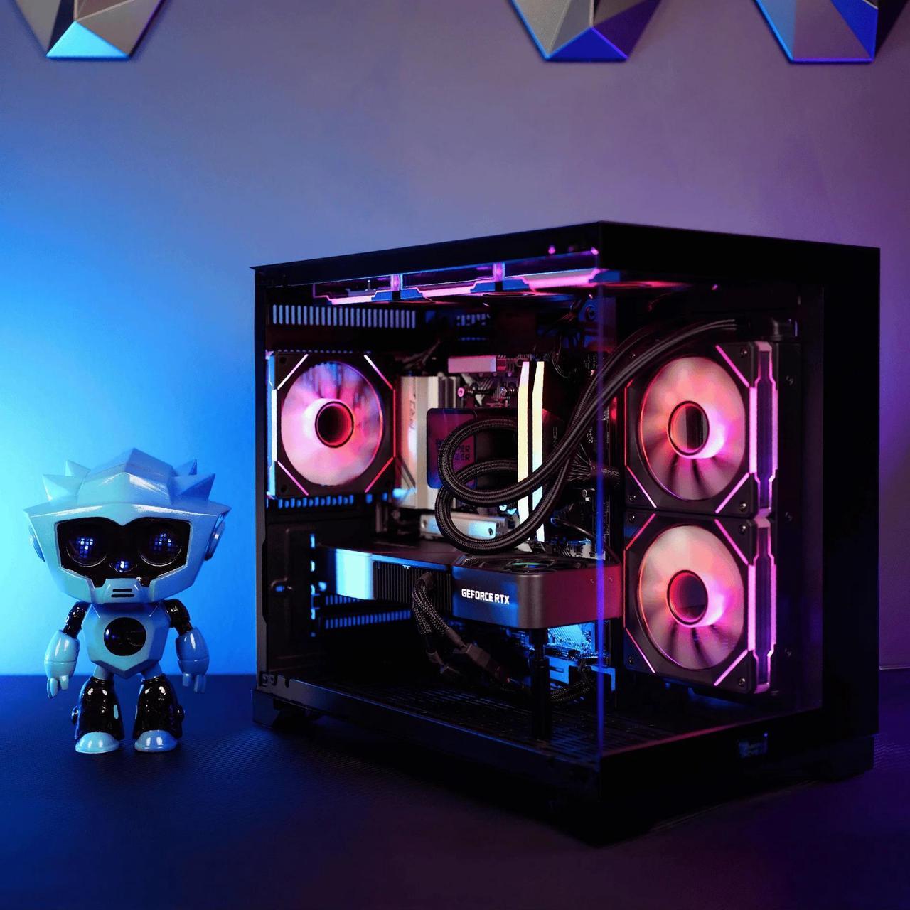 Alt view image 6 of 6 - HYPER CYBER Rage Q Gaming PC Desktop Computer AMD Ryzen 5 9600X, NVIDIA GeForce RTX 4070 Ti SUPER, 16GB DDR5, 2TB SSD, Windows 11 Home, VR Ready, RGB Lighting, WiFi, Ready to Use