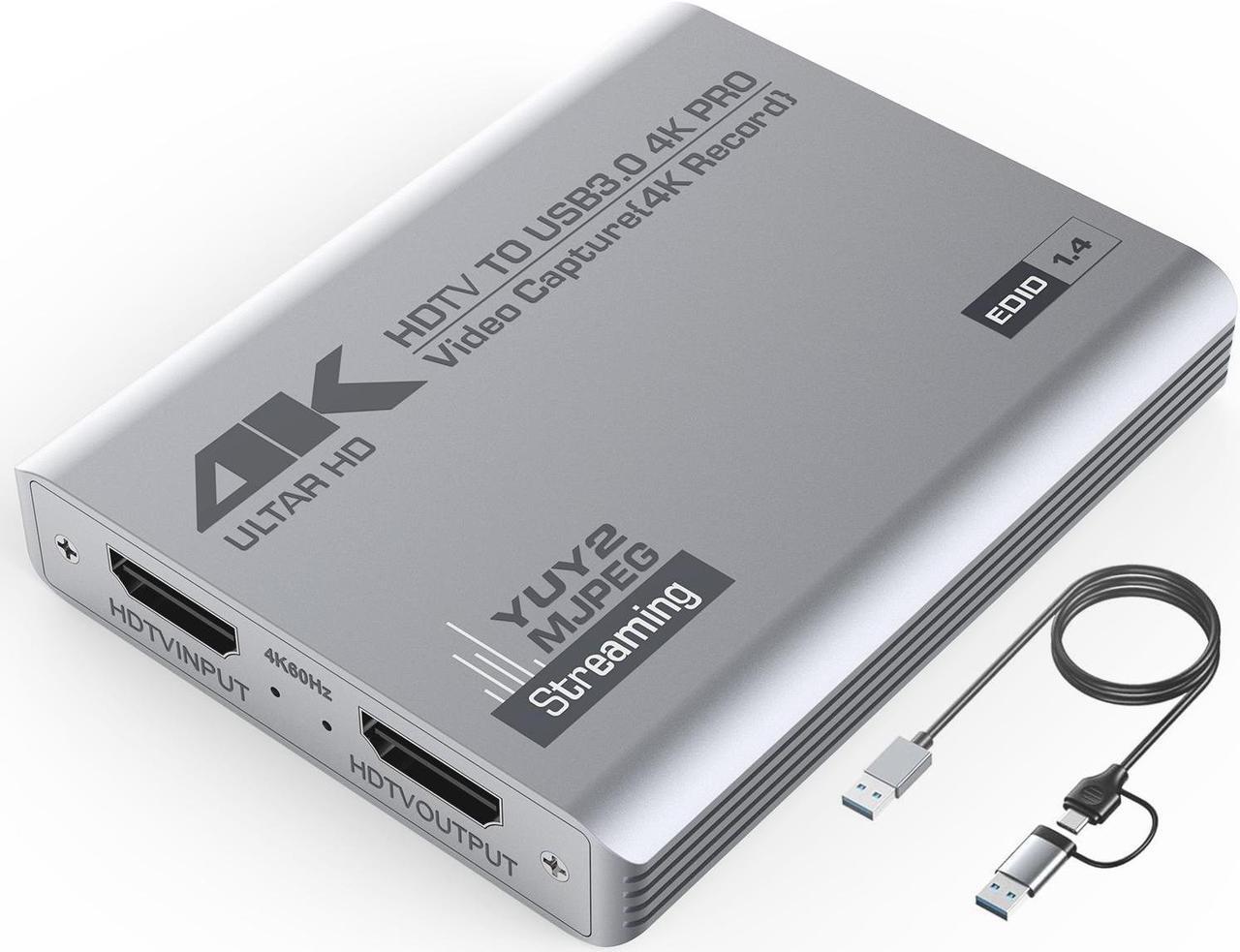 Main image of Duomigo USB 3.0 4K HDTV Video Capture Card with Loop-Out, 1080P 60FPS/2K 30FPS, Audio Video Capture for Computer Gaming, Compatible with PS5, Switch, Xbox ,Camera, PC, OBS