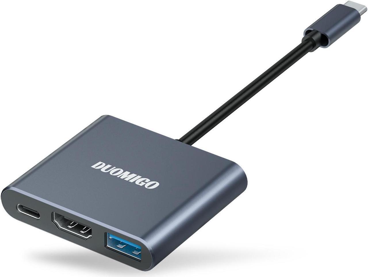 Main image of Duomigo USB C Hub To HDTV Adapter, USB Hub 4K Video and Audio Converter. USB Hub with PD 100W Fast Charging and USB 3.0 Port 10Gbps
