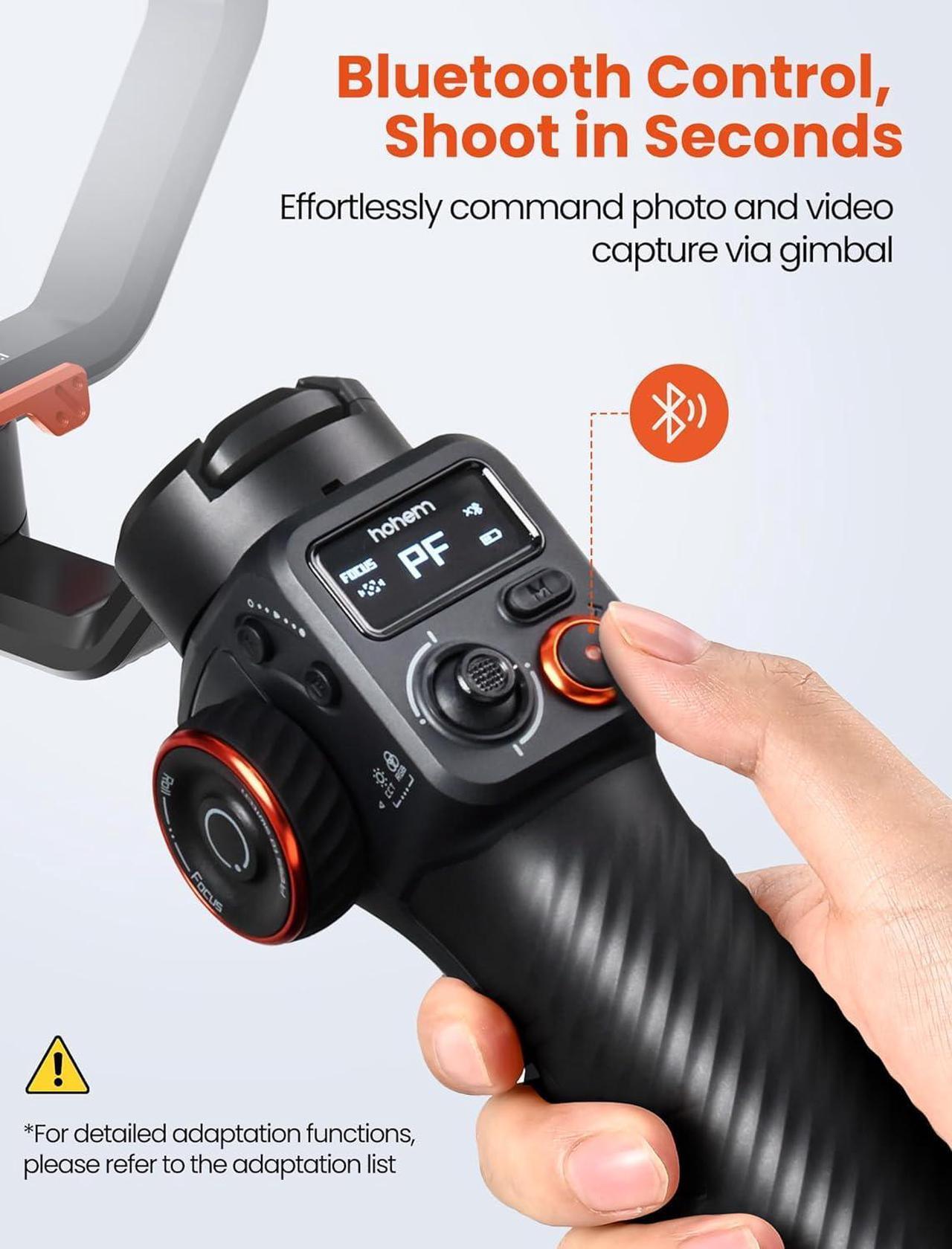 Alt view image 6 of 7 - hohem iSteady MT2 Kit Gimbal Stabilizer for Camera, AI Tracker w/Fill Light 3-Axis Gimbal for Mirrorless/Pocket Camera/Action Camera/Smartphone, Camera Stabilizer for DSLR Camera Canon/Nikon/Sony
