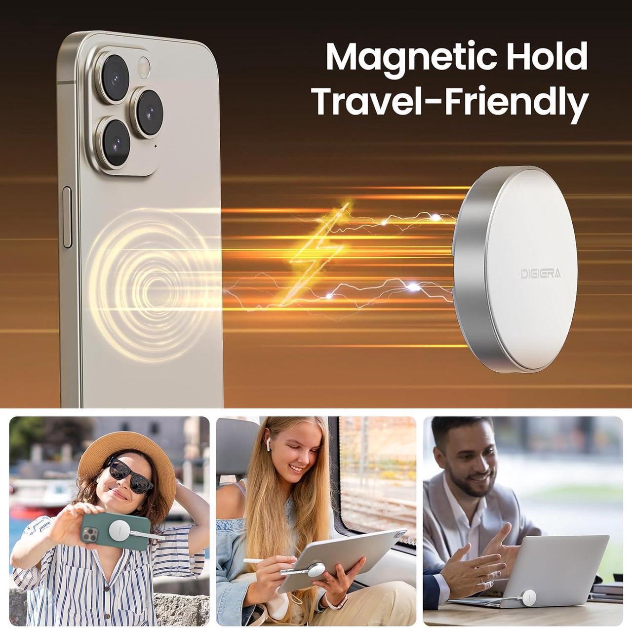 Alt view image 6 of 7 - DIGIERA Magnetic Portable SSD, External SSD with Type-C USB 3.2 Gen 2x2, Speeds Up to 2000MB/s, Compact & Durable, Compatible with iPhone 15/16 Series, Galaxy S24/S23, Tablet, Computer