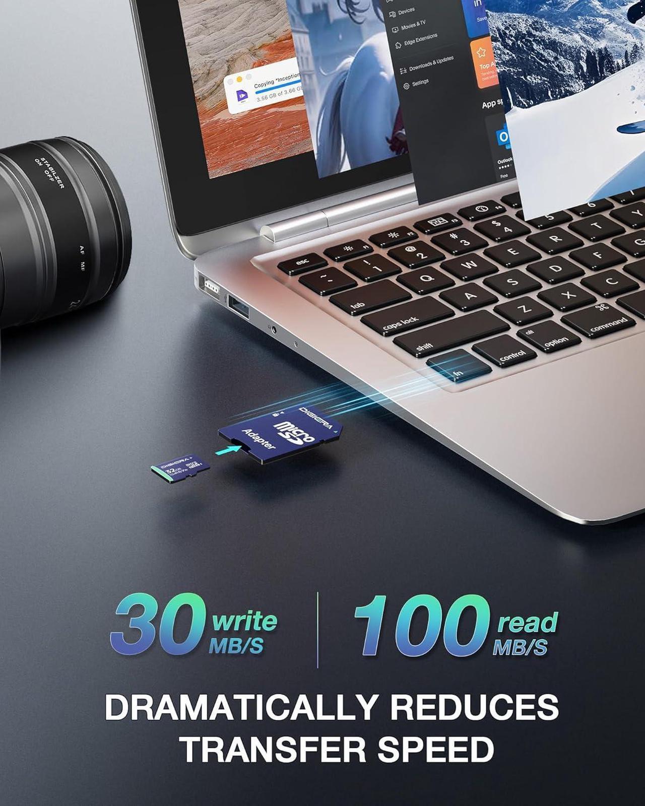 Alt view image 2 of 7 - DigiEra 32GB CS100 SDHC UHS-I Memory Card - up to 100MB/s, C10, U1, V10, Full HD, SD Card for Computers, Digital Cameras, Home Theatre Devices, Car Navigation Systems 2Packs