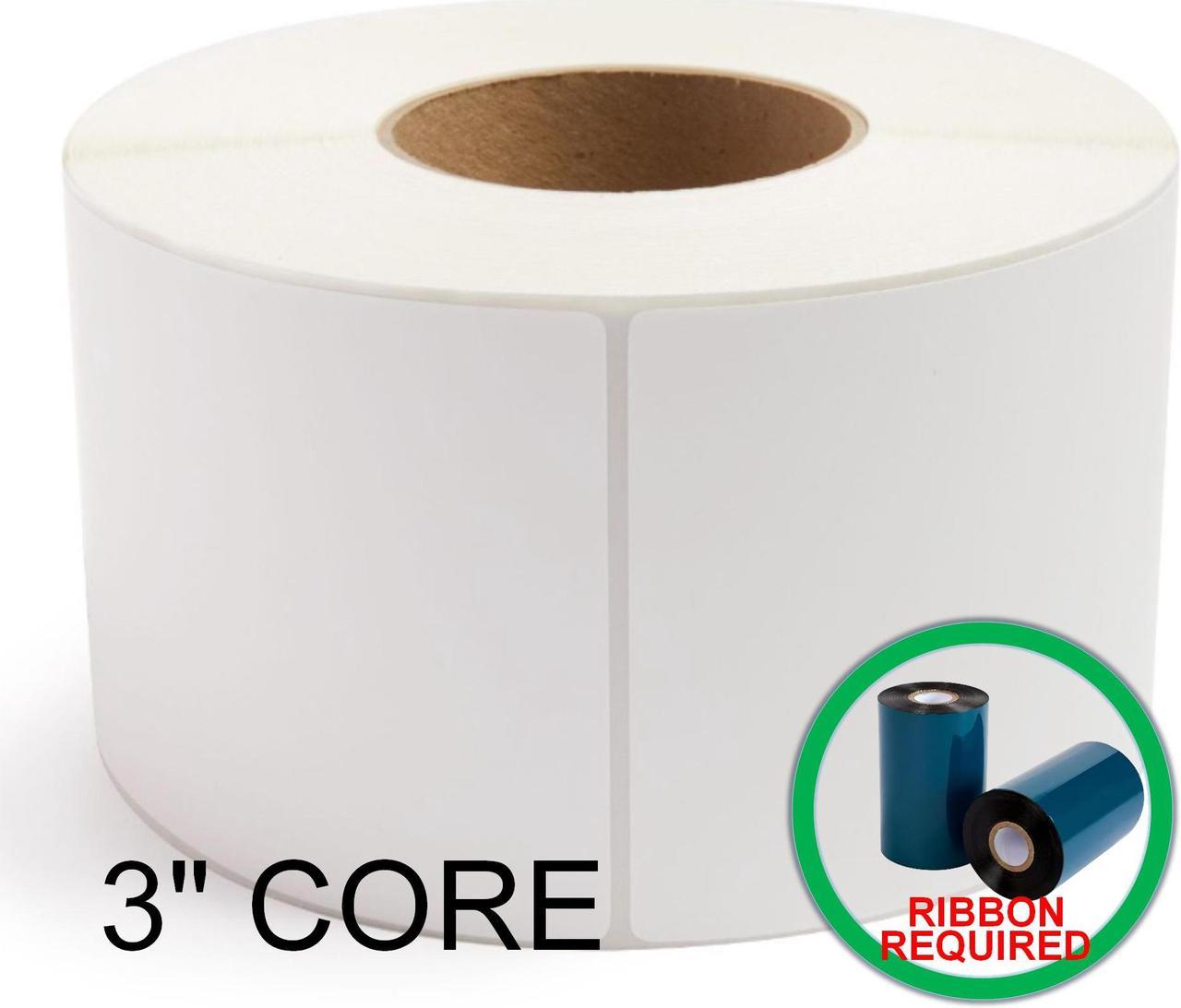 ALPHA LABEL - 4" x 6" Thermal Transfer Labels, 4 Rolls, 4000 Labels, 3 Core, 8 OD, Ribbon Required, Made in Canada, Compatible with Zebra