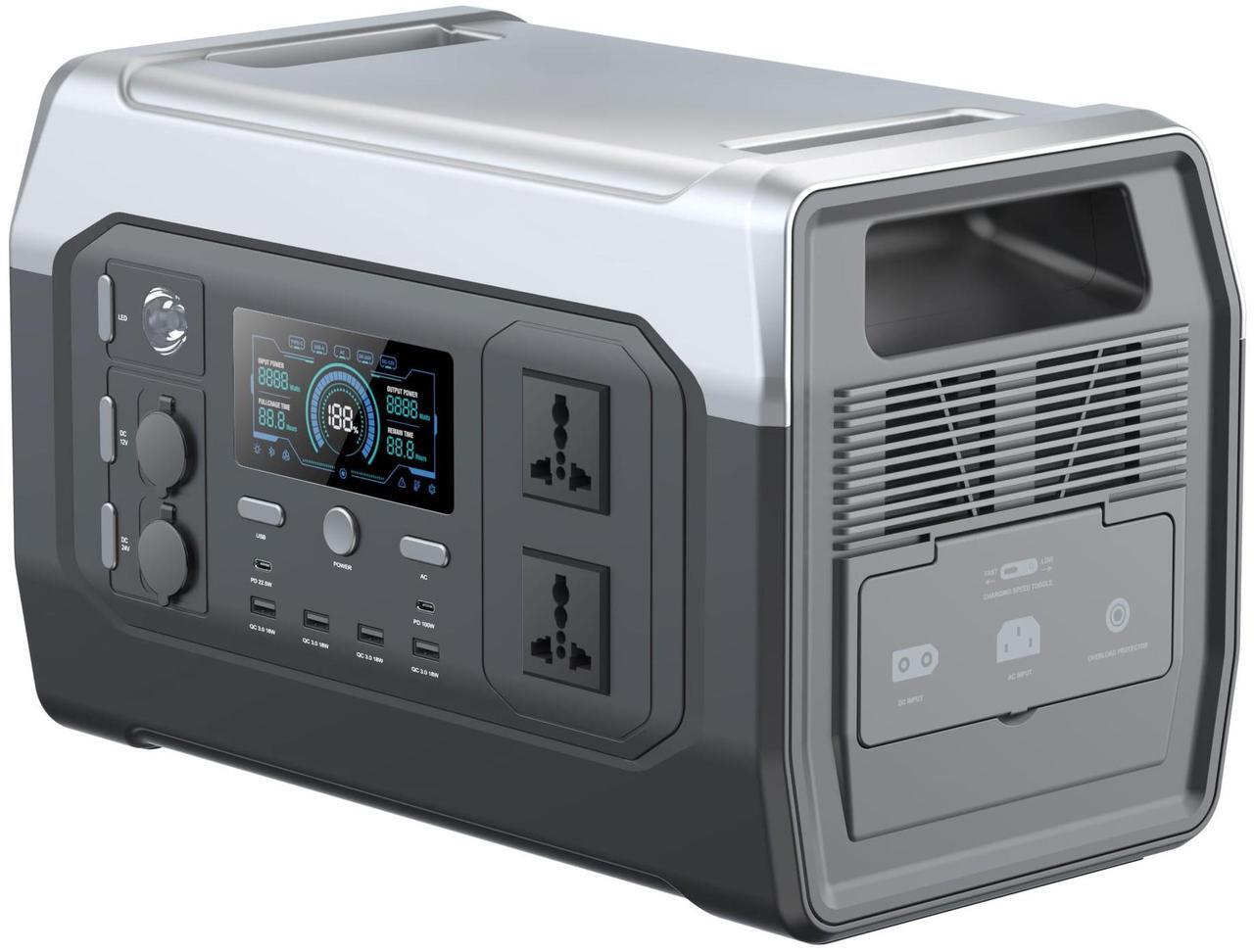 Alt view image 6 of 6 - CTOLITY 1000W 1500W 2000W Portable Power Station, Peak 3000W Solar Generator, Full Charge in 1 hour, 1024wh LiFePO4 Battery for Home Backup, Power Outages, and Outdoor Camping