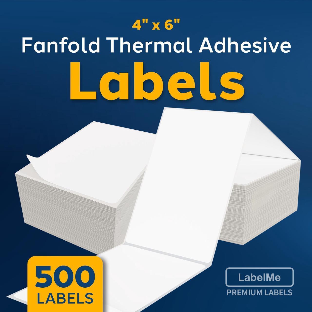 Alt view image 3 of 7 - LabelMe 4x6 Thermal Labels - 4x6 Labels, Shipping Labels, 4x6 Fanfold Label Paper- Shipping Supplies & Small Business Essentials - Thermal Printer Labels for USPS, FedEx, UPS 500 Labels