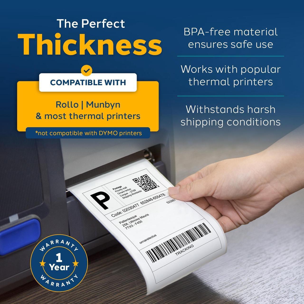 Alt view image 5 of 7 - LabelMe 4x6 Thermal Labels - 4x6 Labels, Shipping Labels, 4x6 Fanfold Label Paper- Shipping Supplies & Small Business Essentials - Thermal Printer Labels for USPS, FedEx, UPS 500 Labels