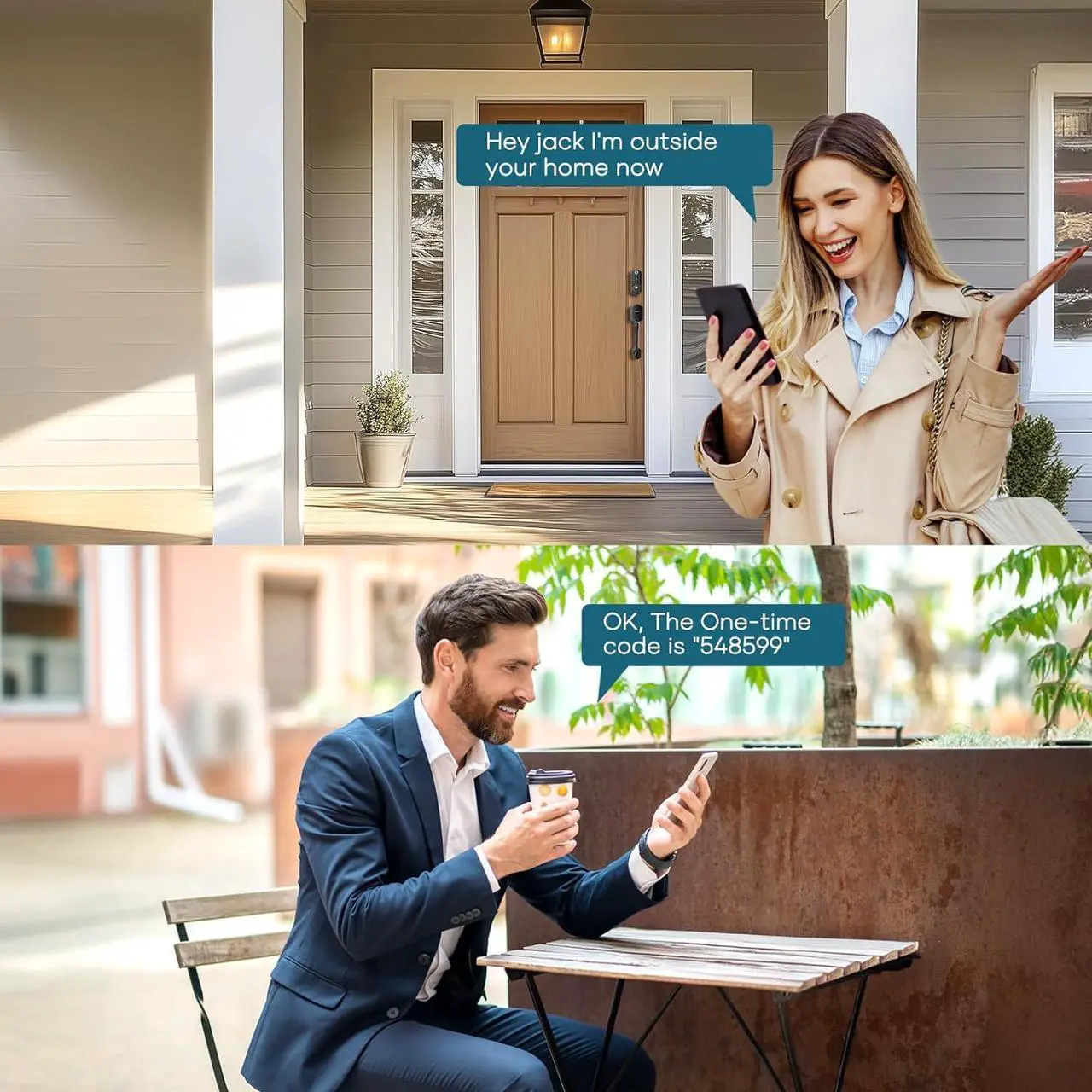 Alt view image 5 of 7 - SMONET Smart Front Door Lock Set - Keyless Entry Door Lock with Handleset Digital Smart Door Lock Fingerprint Keypad Bluetooth Deadbolt Lockset Auto Lock, Work with Alexa